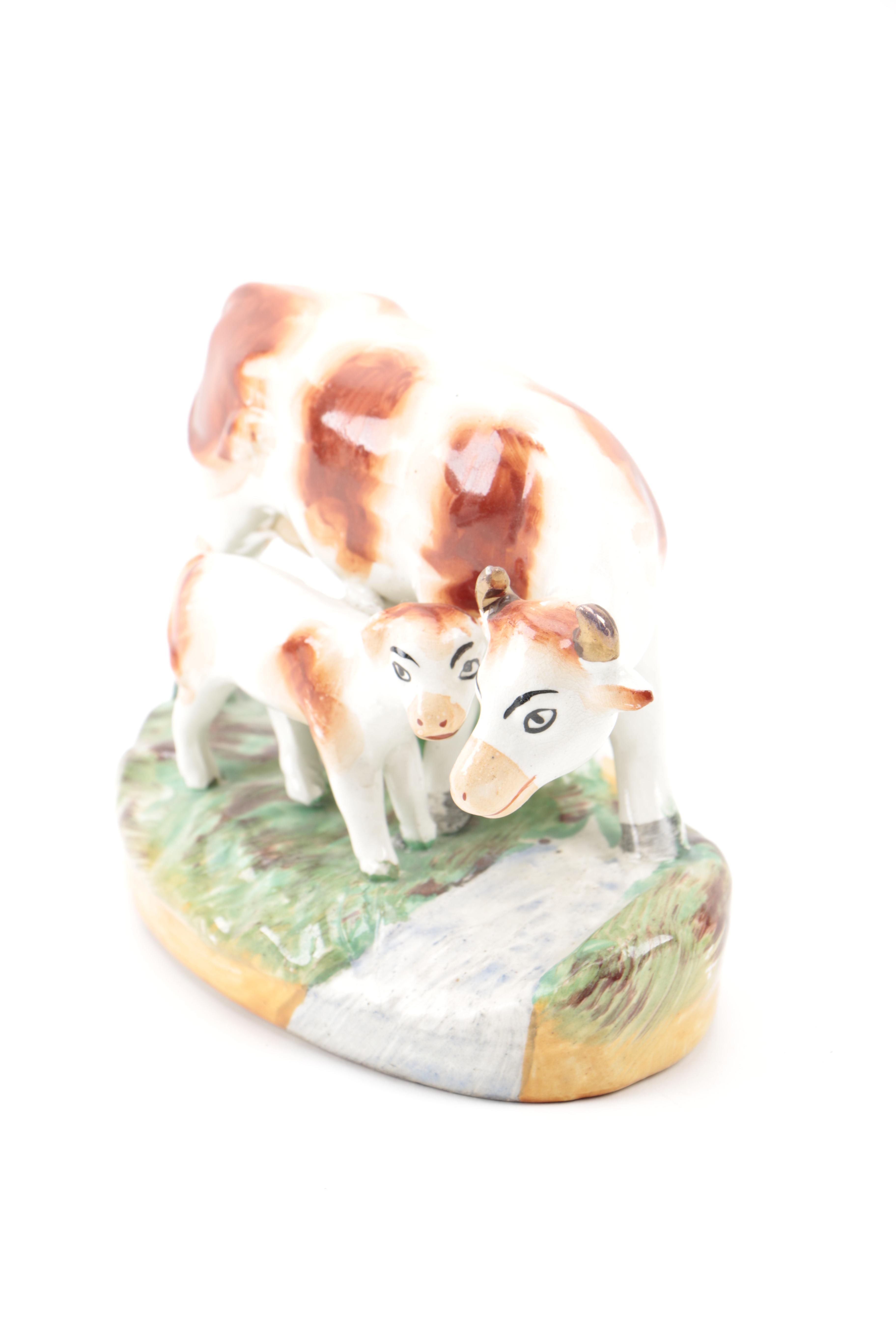 Earthenware  Figure in the Style of Early Staffordshire Pearlware