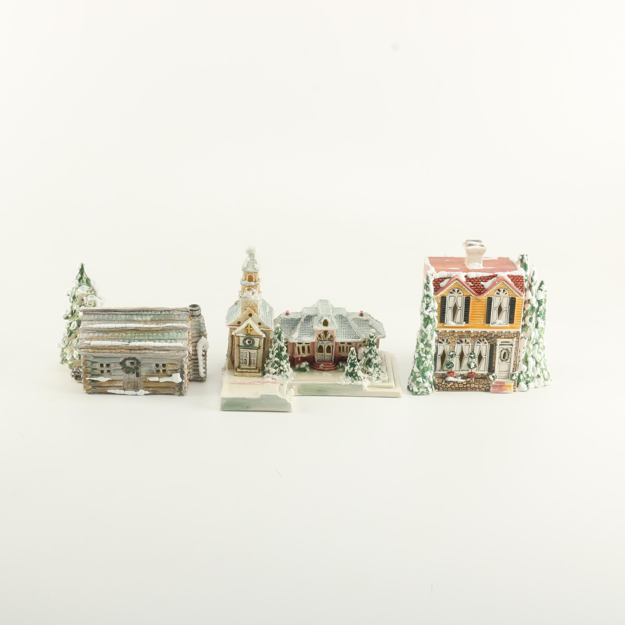 Three W-B Studios Inc Ceramic Miniature Houses