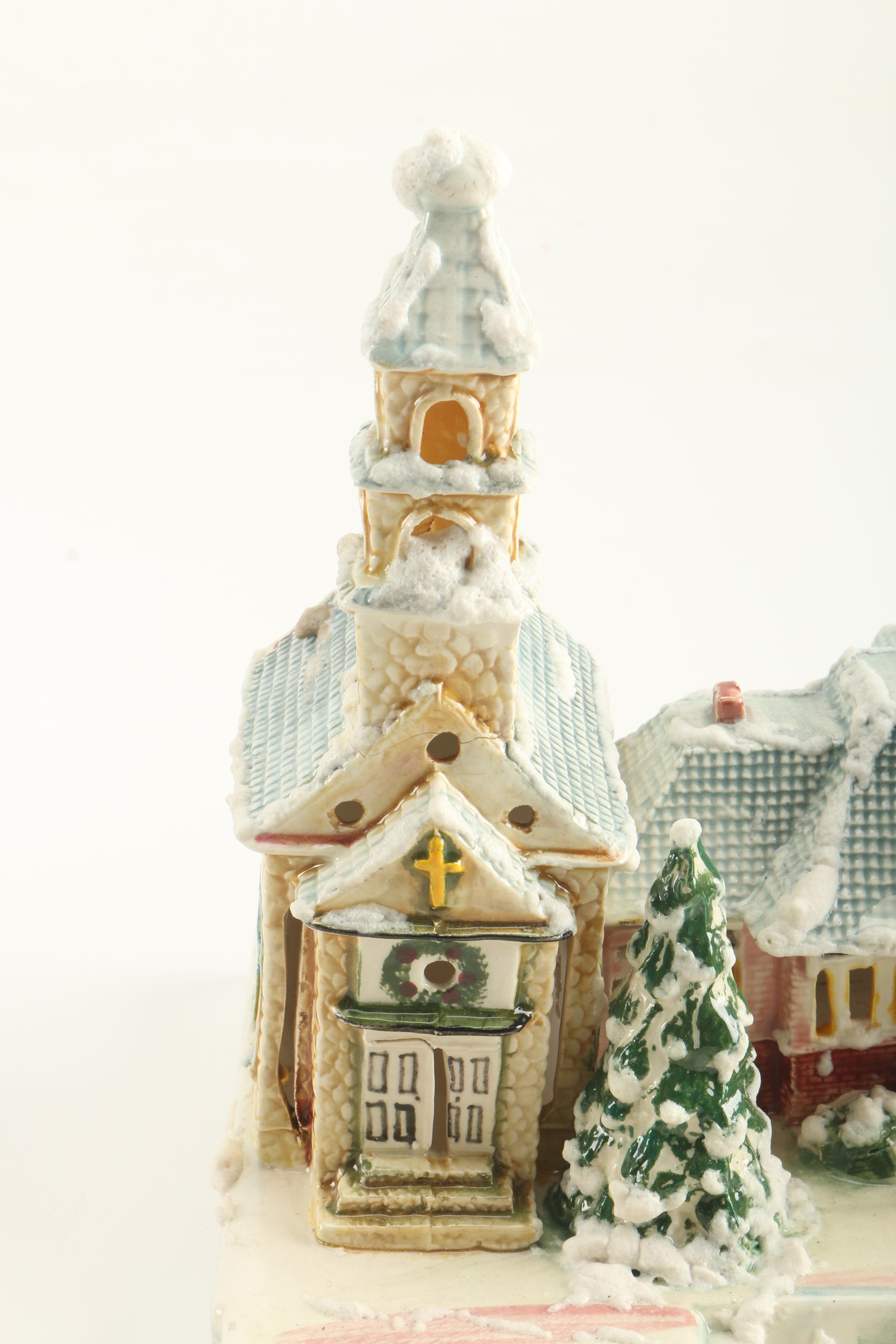 Three W-B Studios Inc Ceramic Miniature Houses