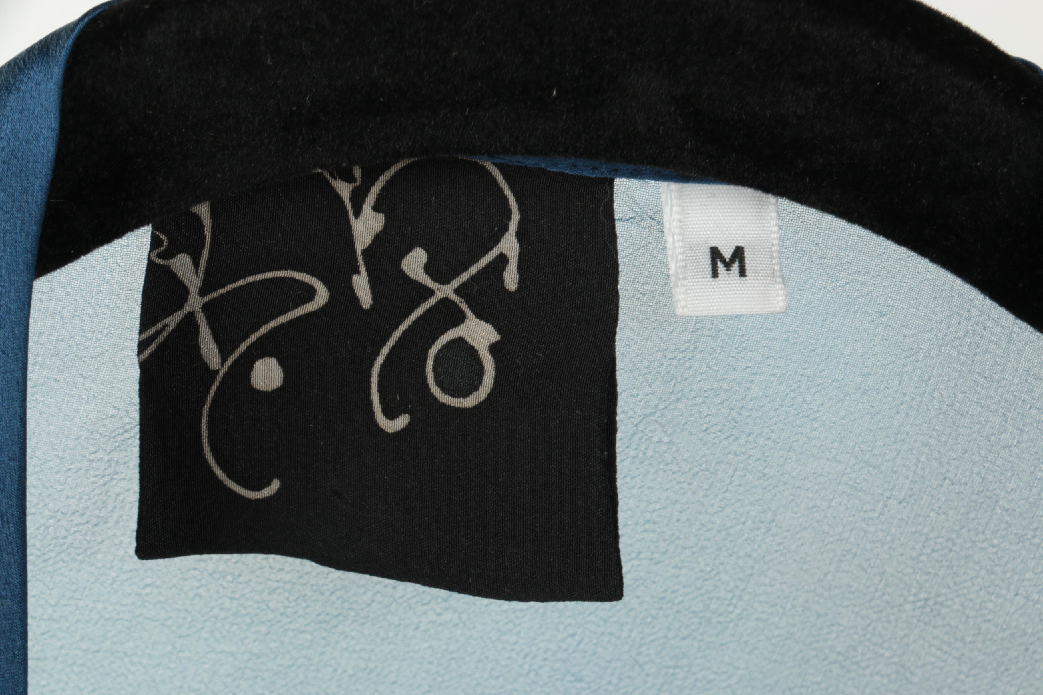 Blue Floral Chiffon Shawls