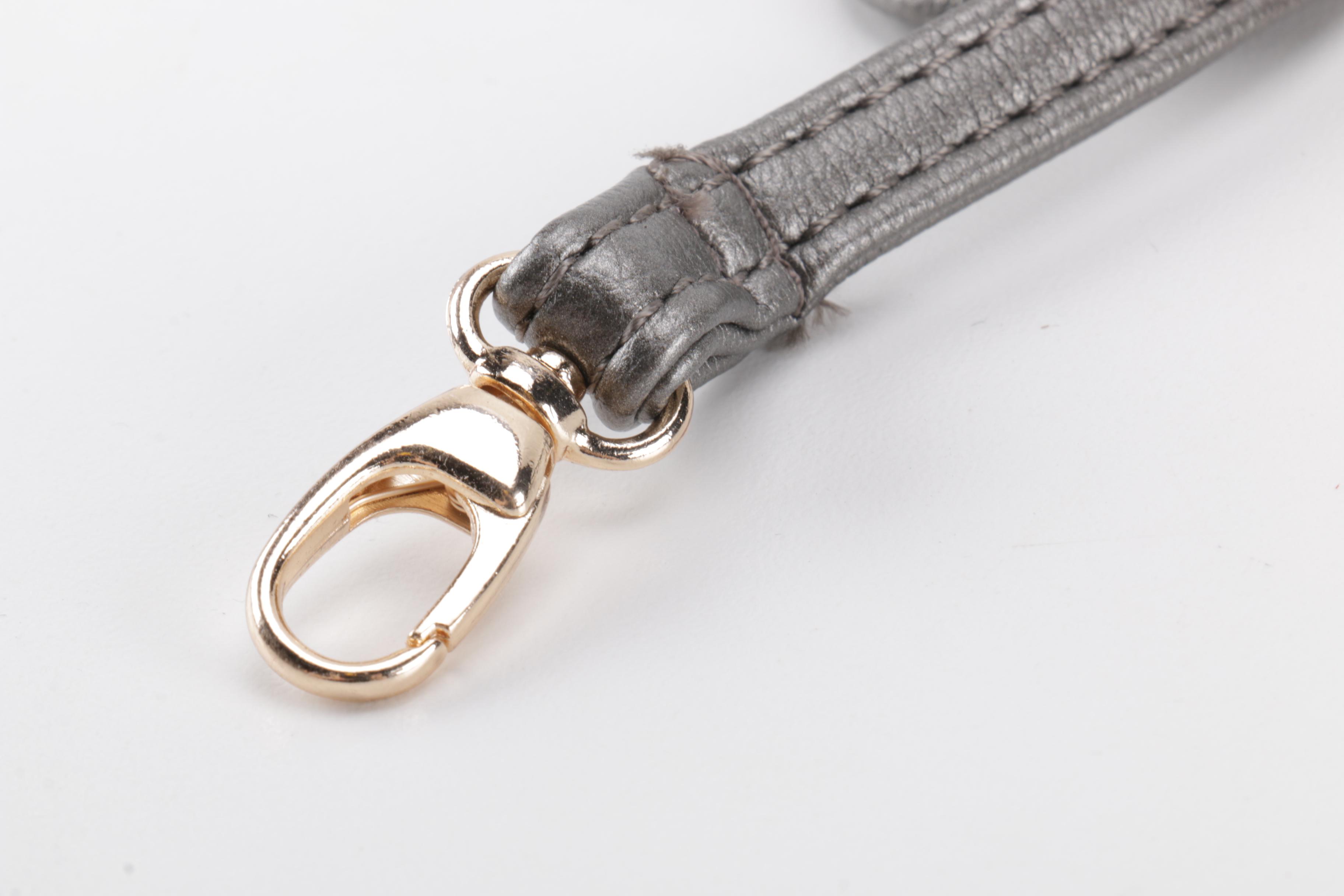 Embellished Gray Wristlet