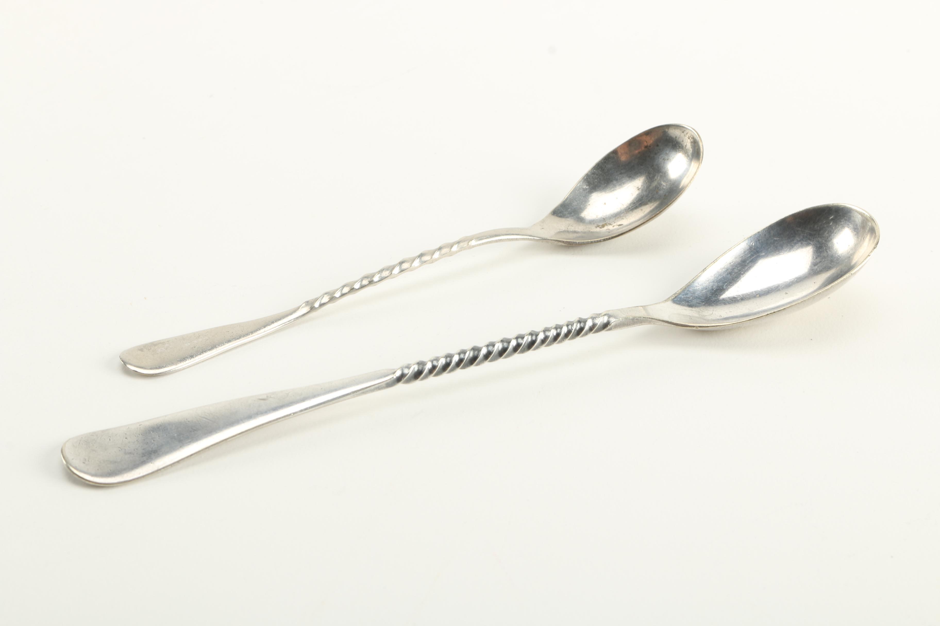 Silver Plate Cocktail Spoons and Fork Featuring Hamilton Mfg. Co.