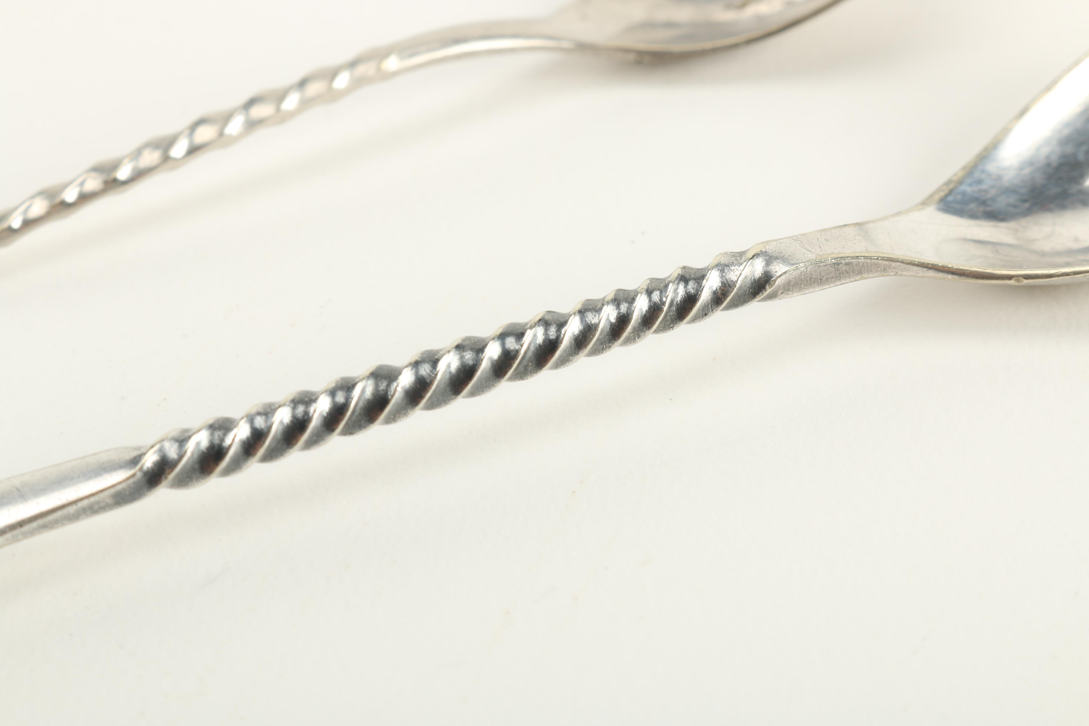 Silver Plate Cocktail Spoons and Fork Featuring Hamilton Mfg. Co.