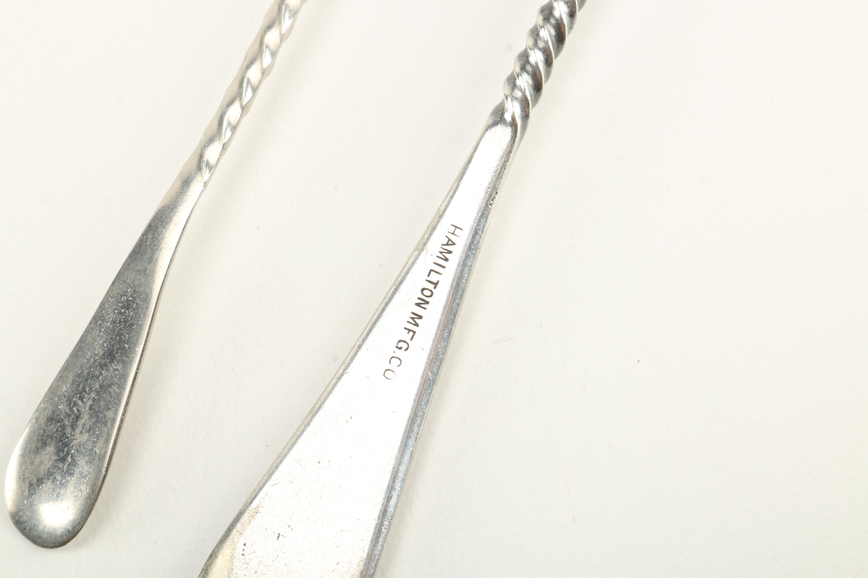 Silver Plate Cocktail Spoons and Fork Featuring Hamilton Mfg. Co.