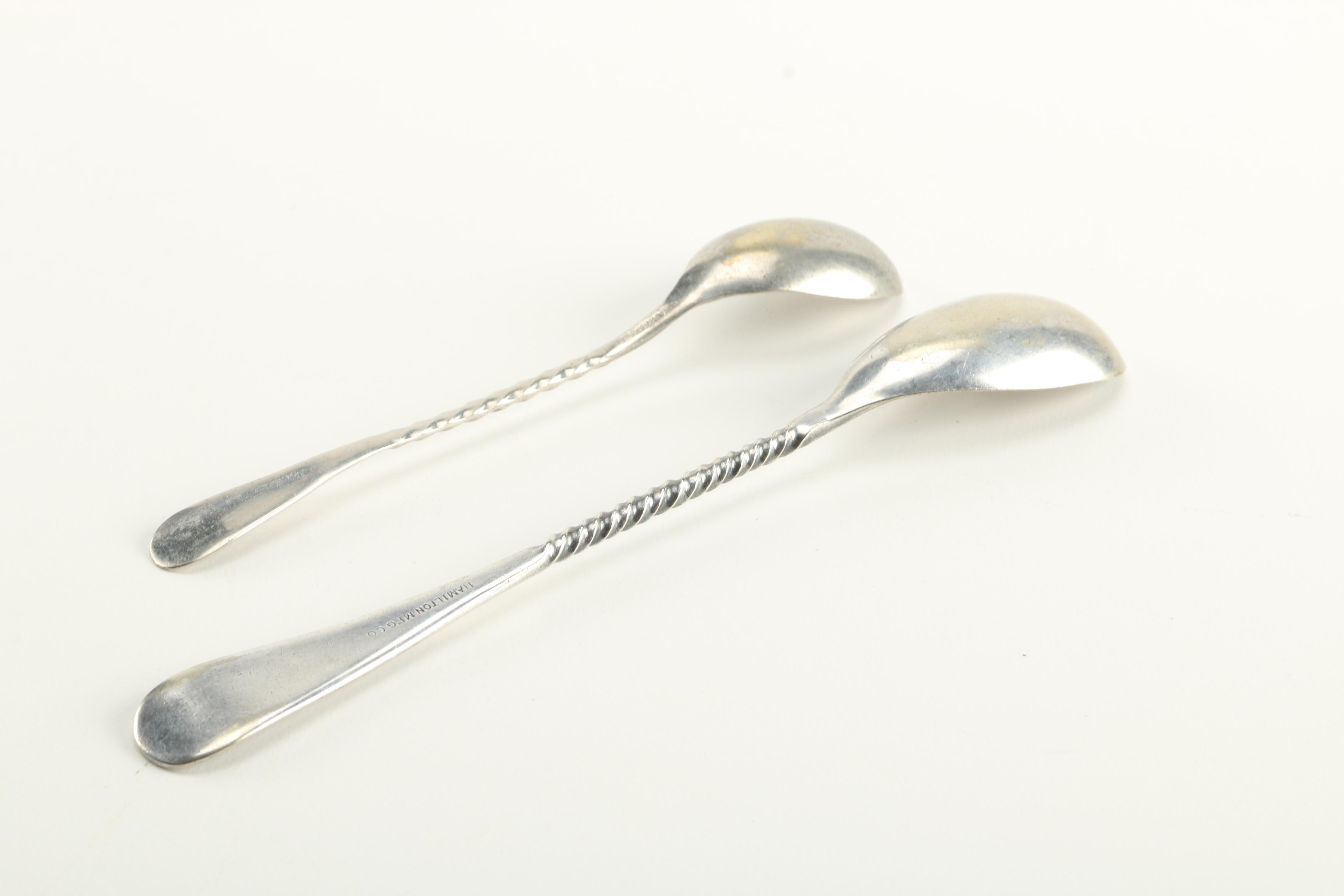 Silver Plate Cocktail Spoons and Fork Featuring Hamilton Mfg. Co.