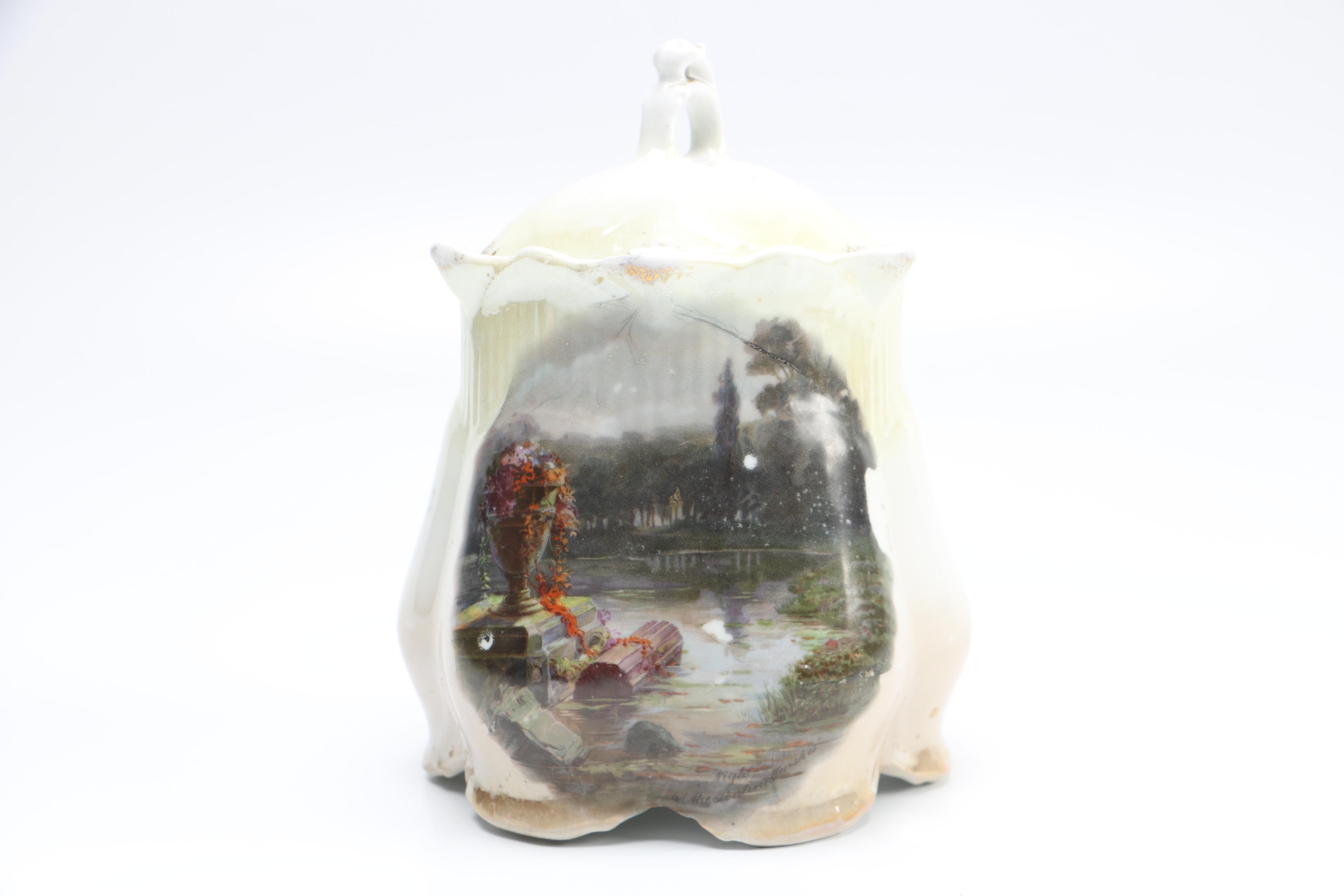 German Porcelain Lidded Jar