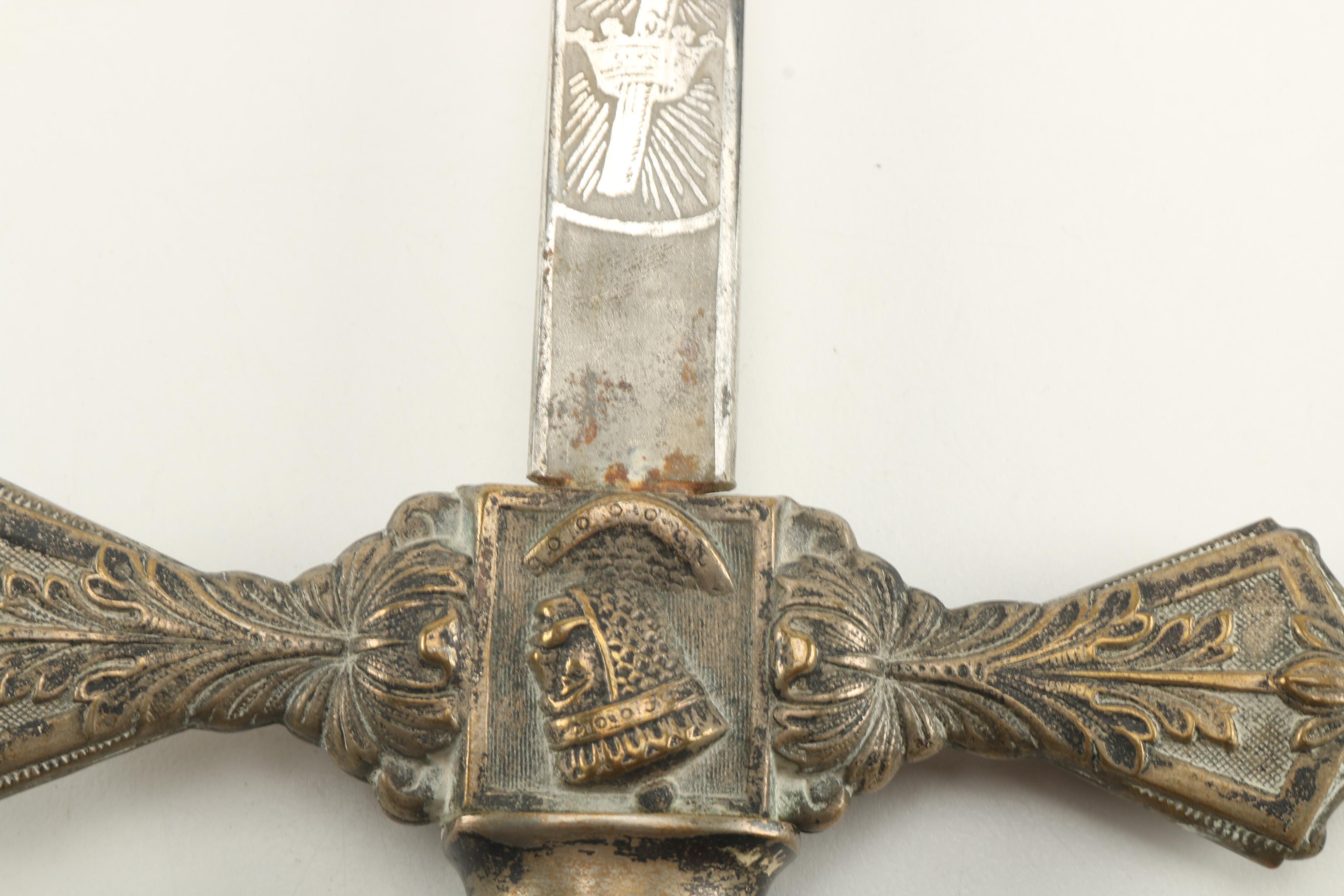 Pettibone Bros. Mfg. Co. Vintage Reproduction Masonic Knight's Templar Sword With Scabbard