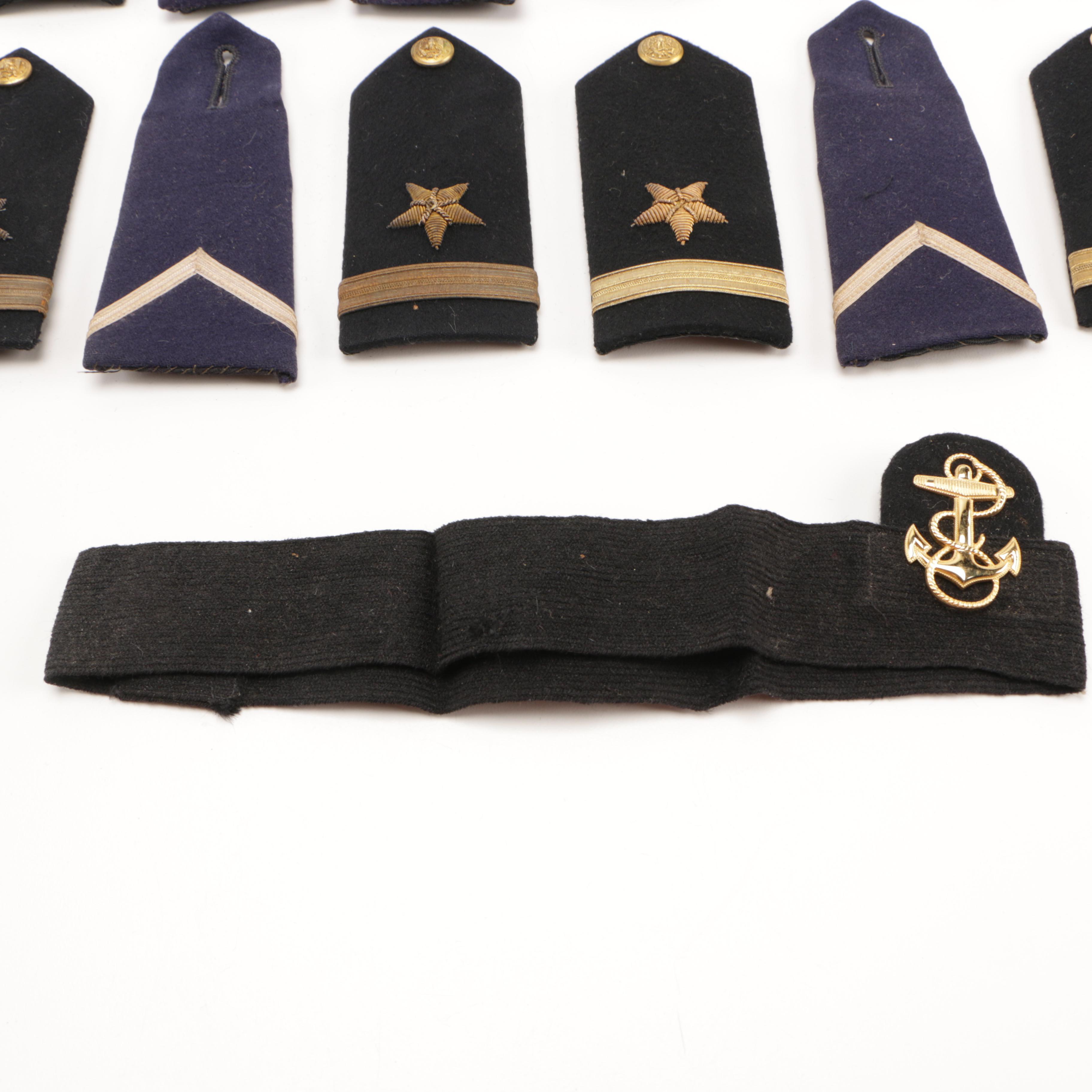 Navy Rank Insignias and Uniform Brass Buttons