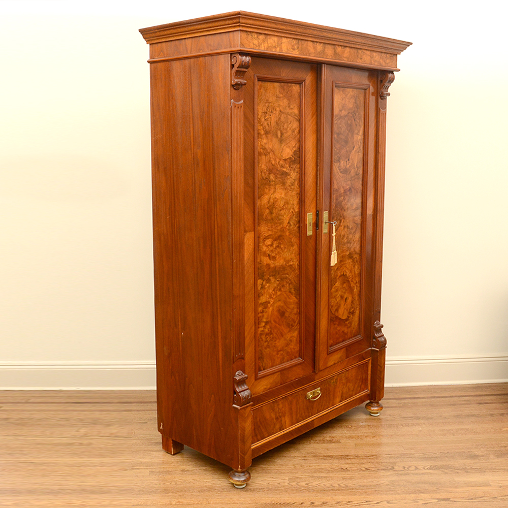 Empire Style Burled Armoire