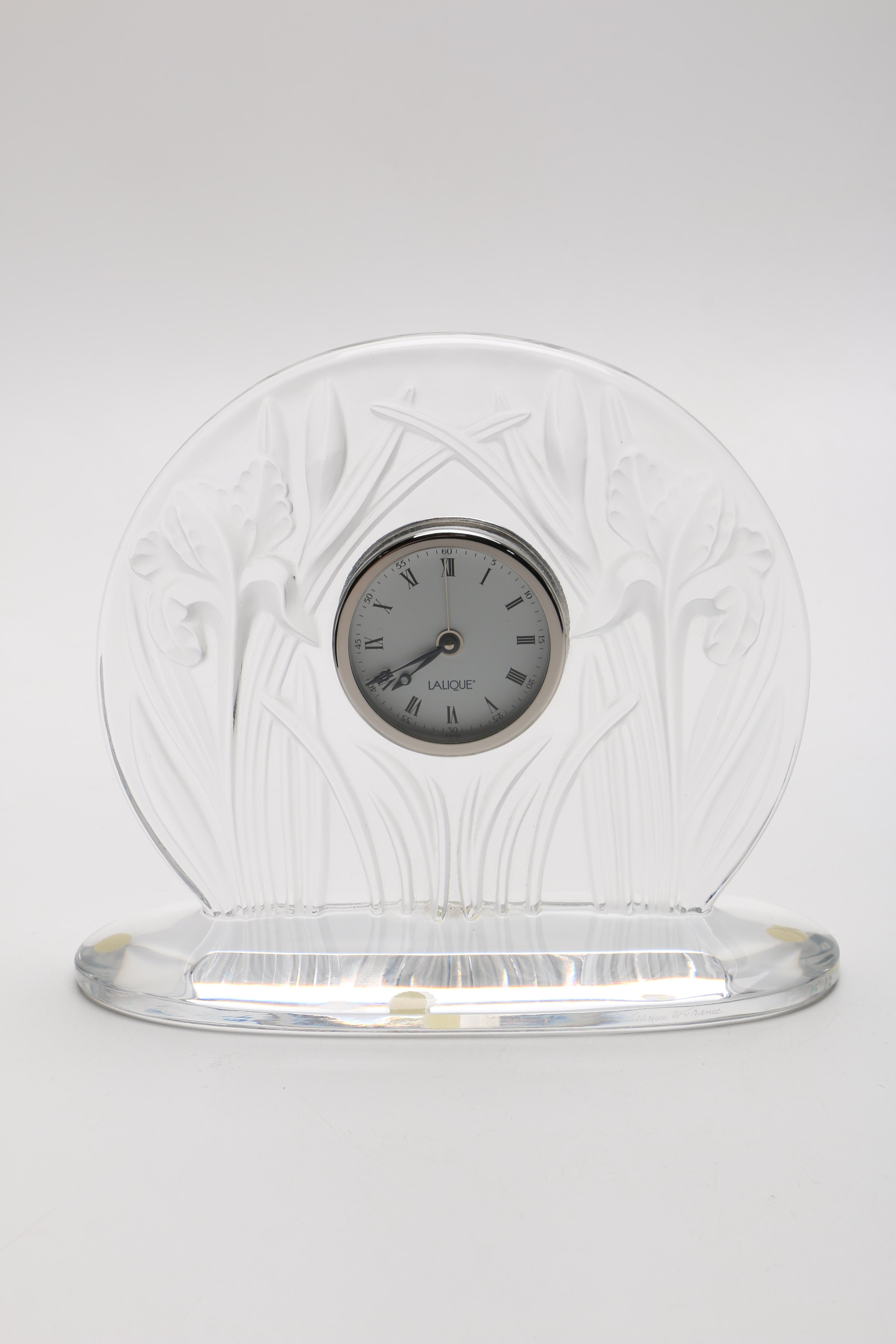 Lalique "Iris" Mantel Clock