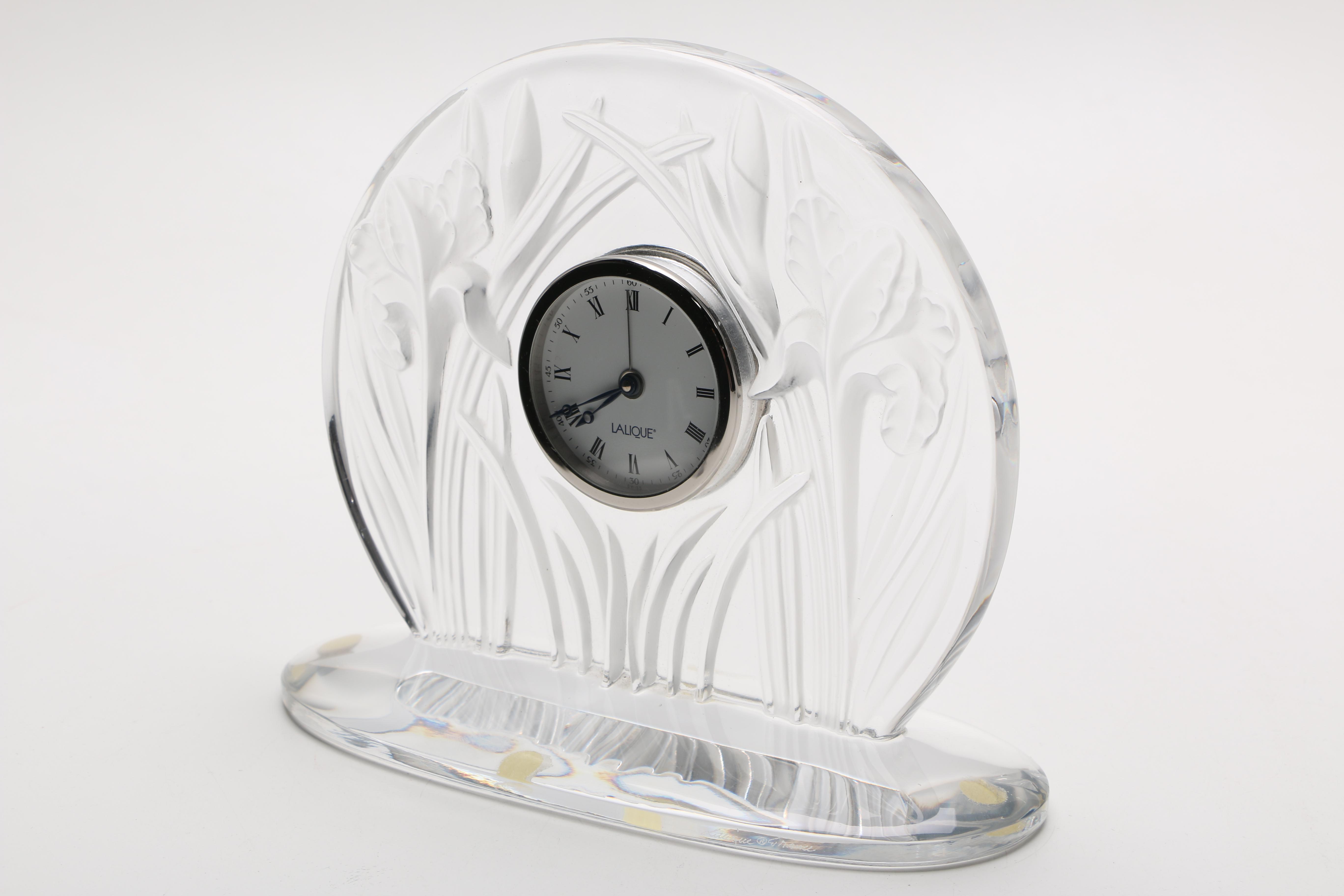 Lalique "Iris" Mantel Clock
