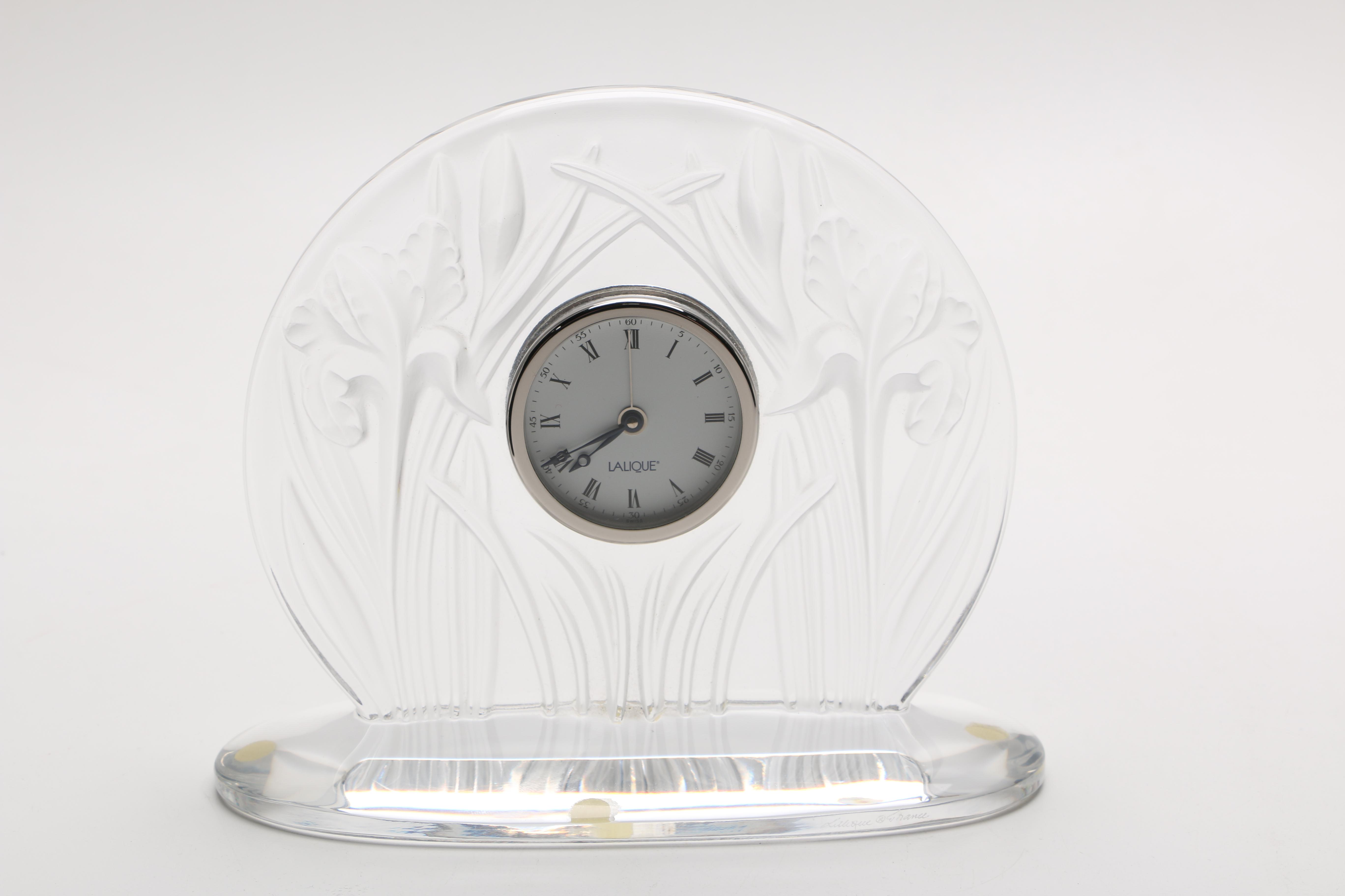 Lalique "Iris" Mantel Clock