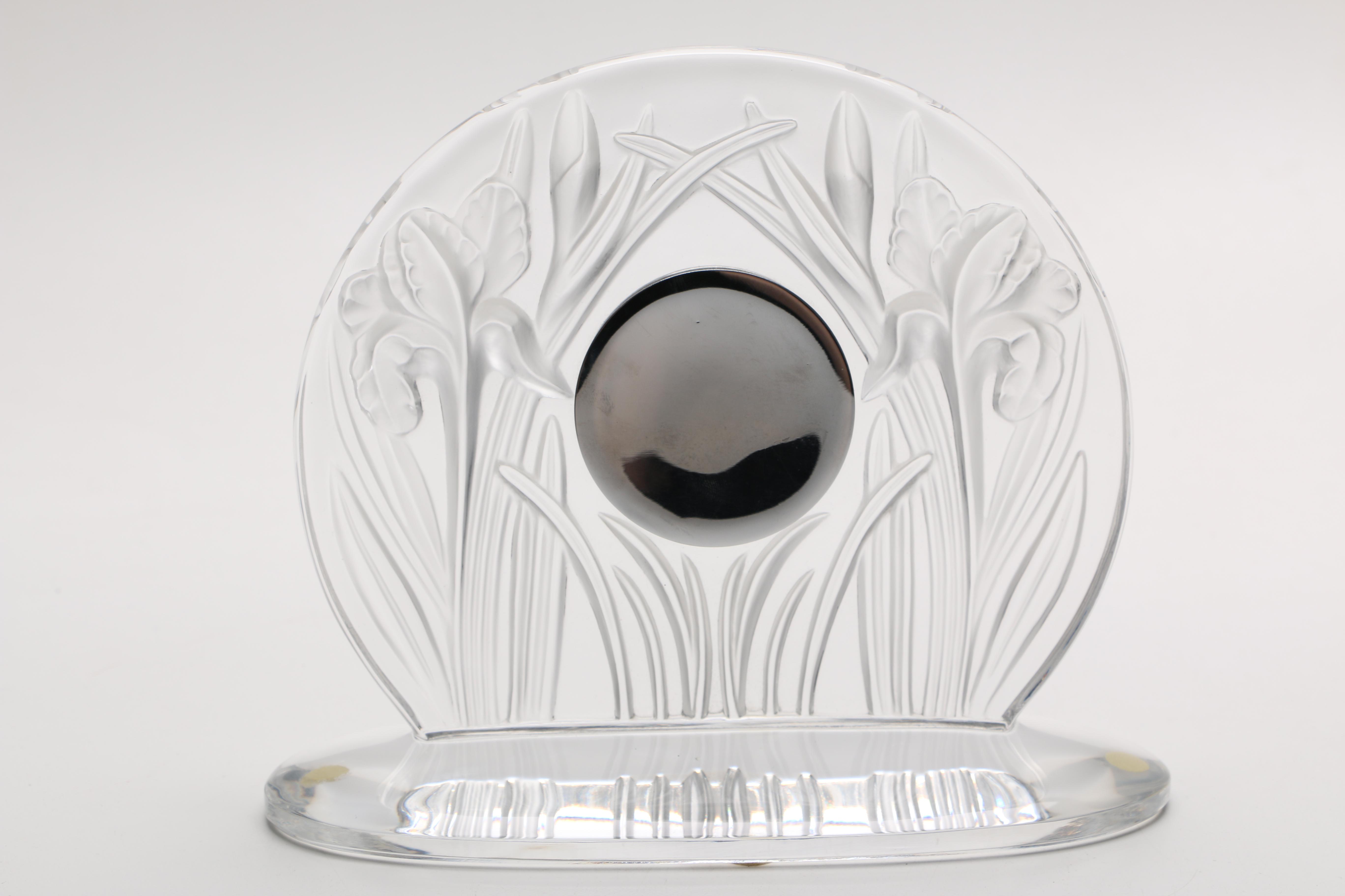Lalique "Iris" Mantel Clock