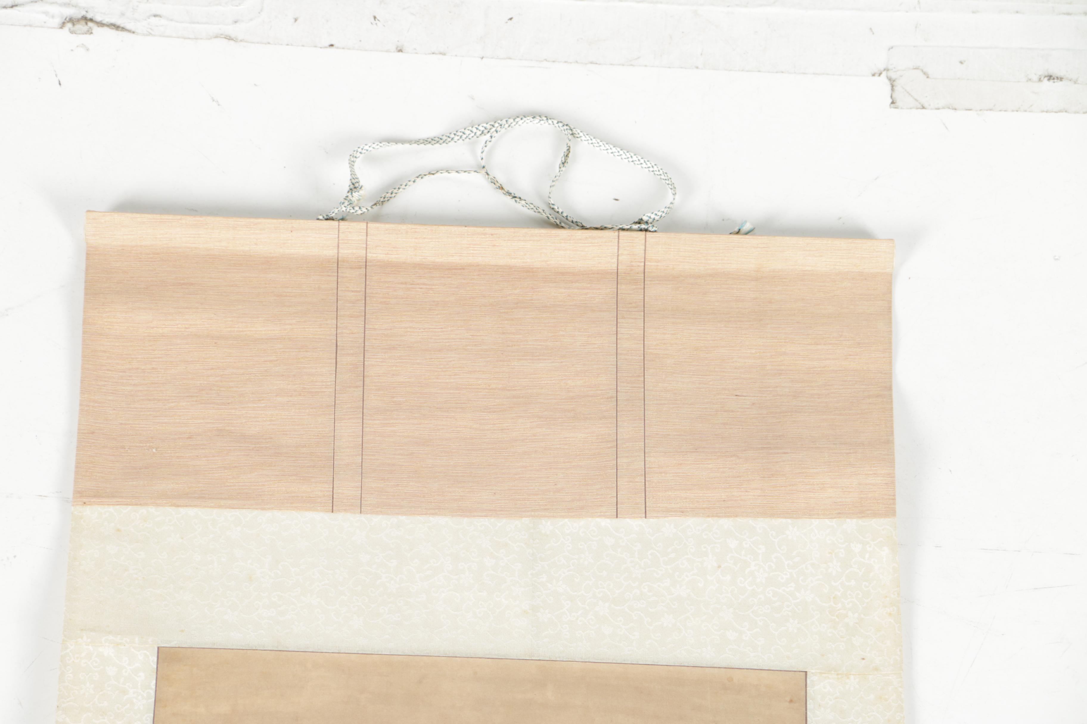 East Asian Gouache and Ink Hanging Scrolls