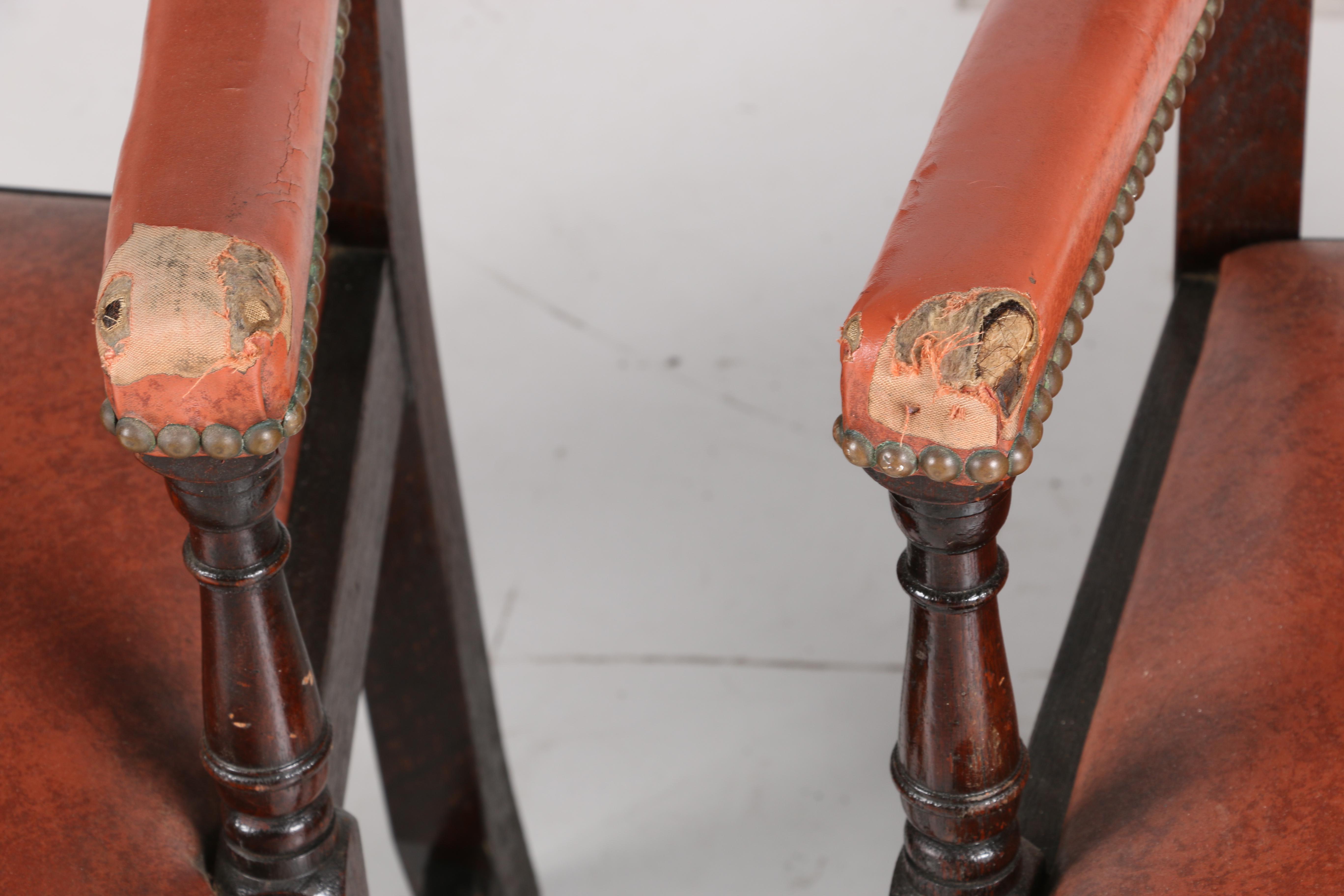 Vintage William and Mary Style Oak Dining Chairs