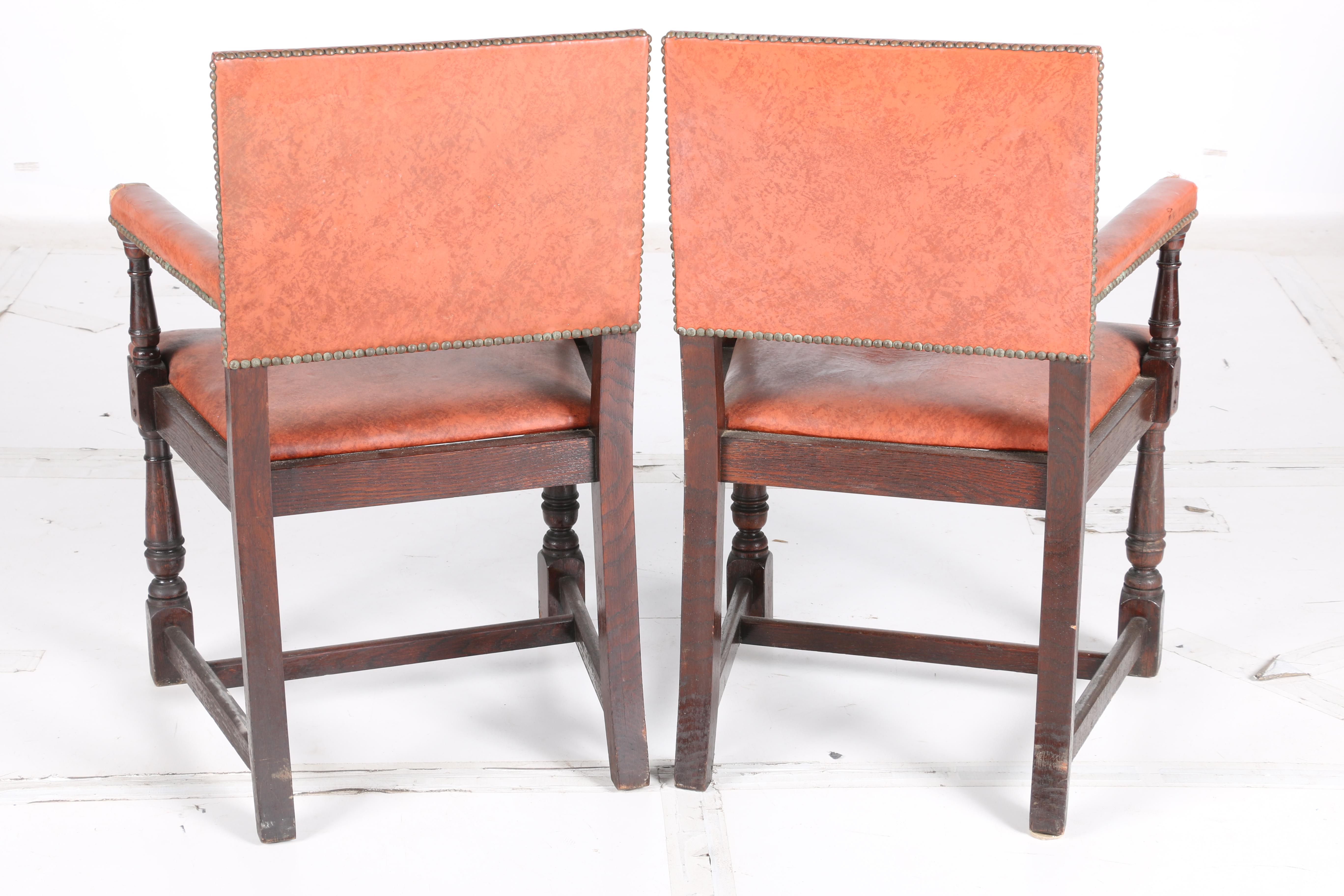 Vintage William and Mary Style Oak Dining Chairs