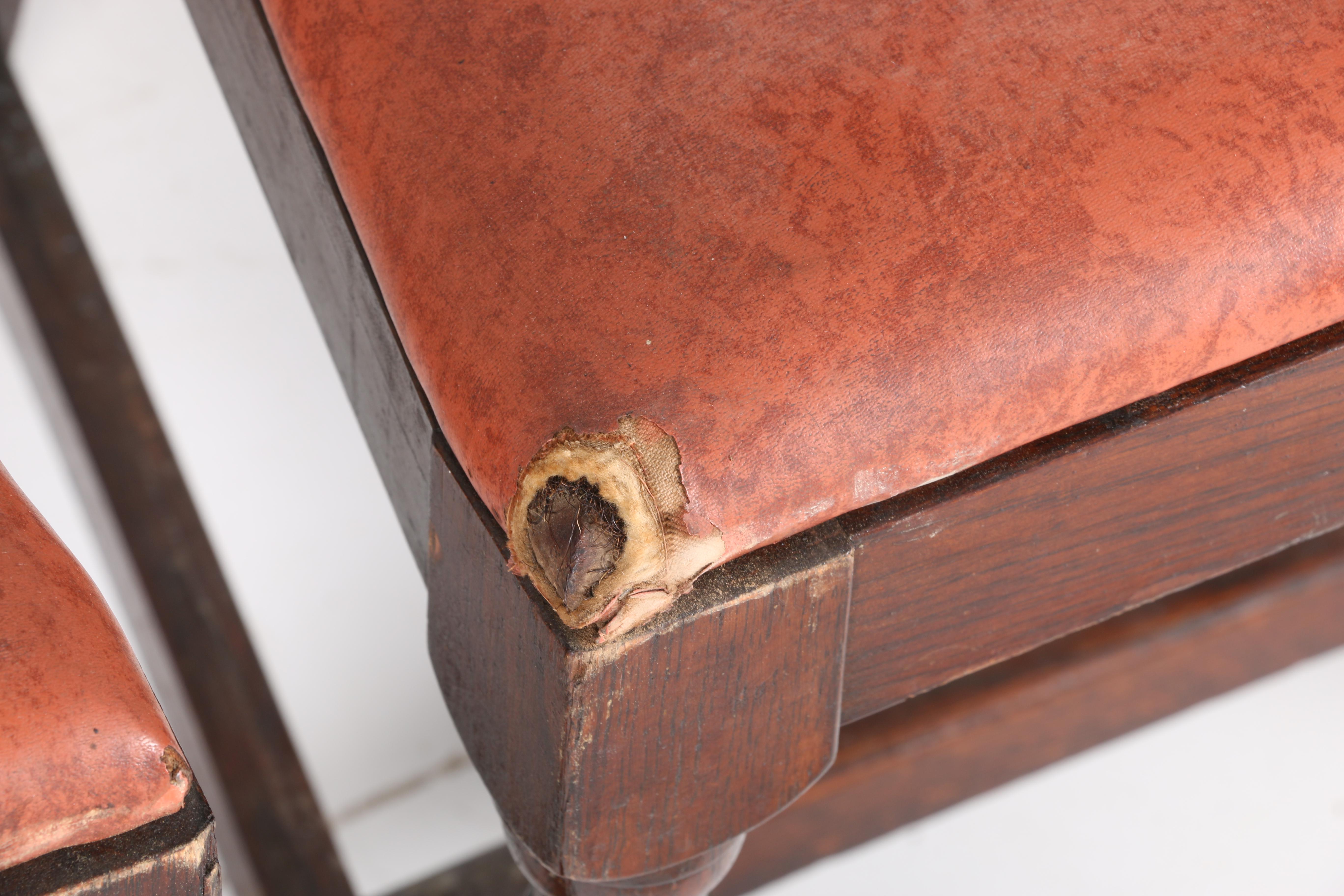 Vintage William and Mary Style Oak Dining Chairs