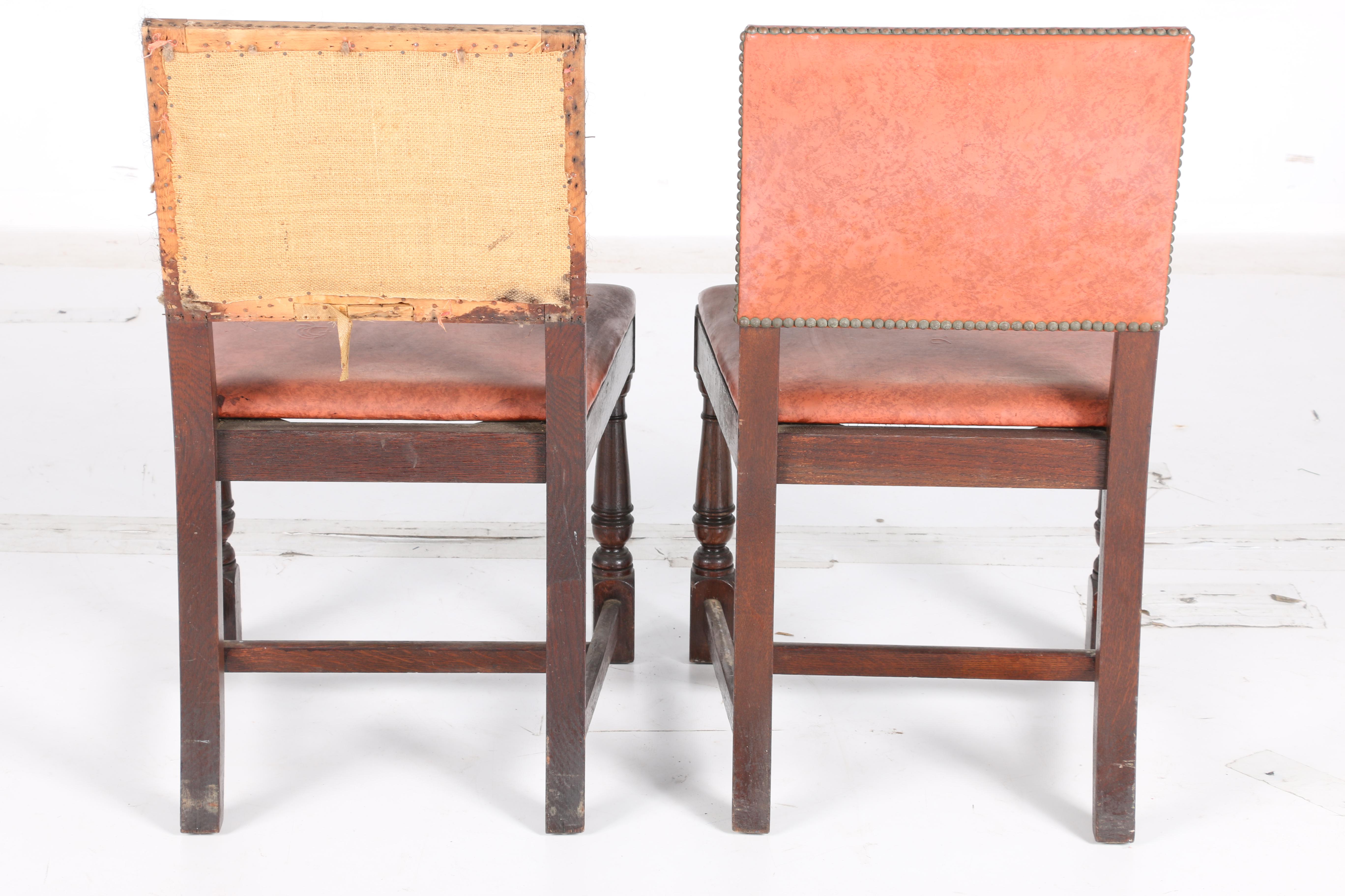 Vintage William and Mary Style Oak Dining Chairs