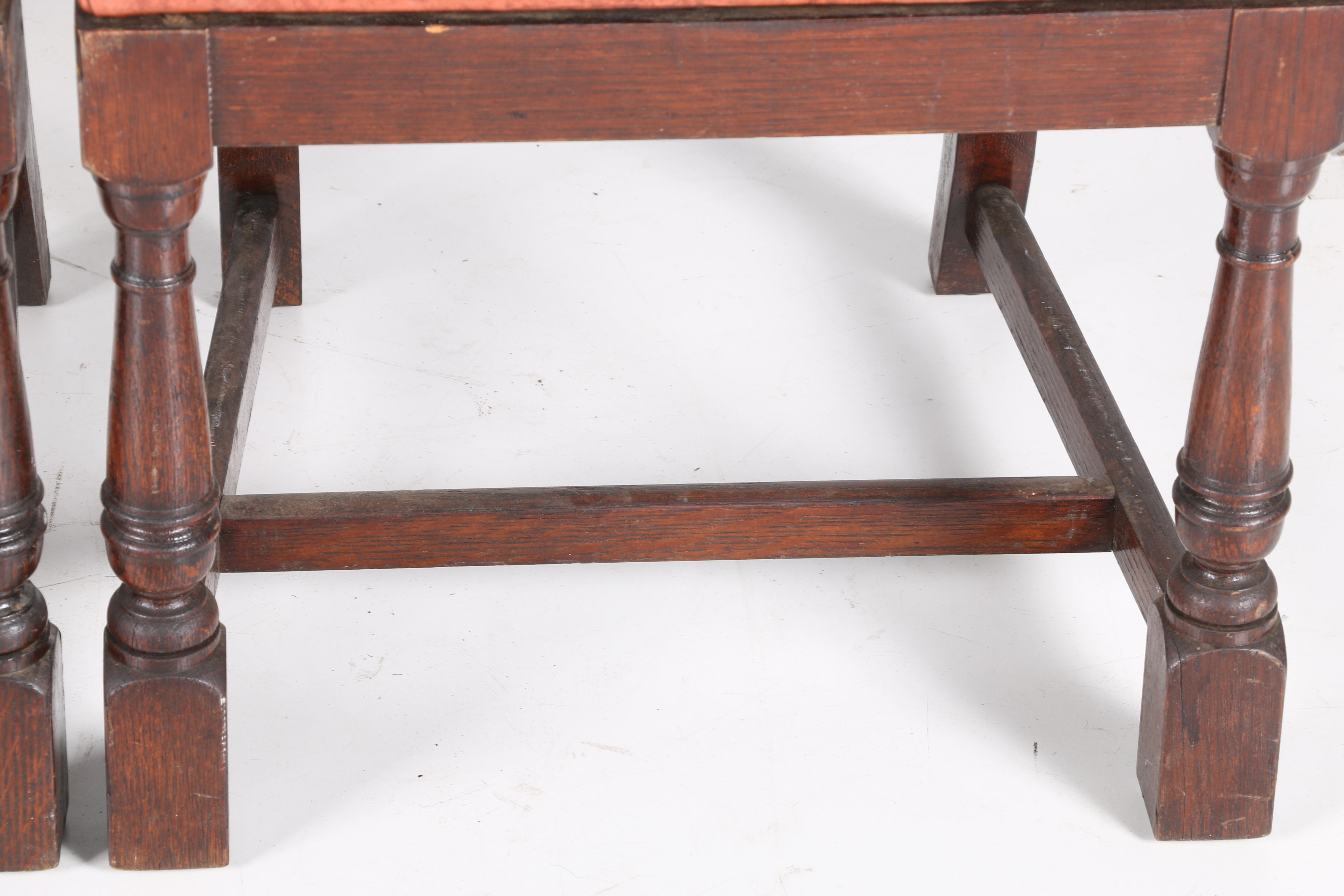 Vintage William and Mary Style Oak Dining Chairs