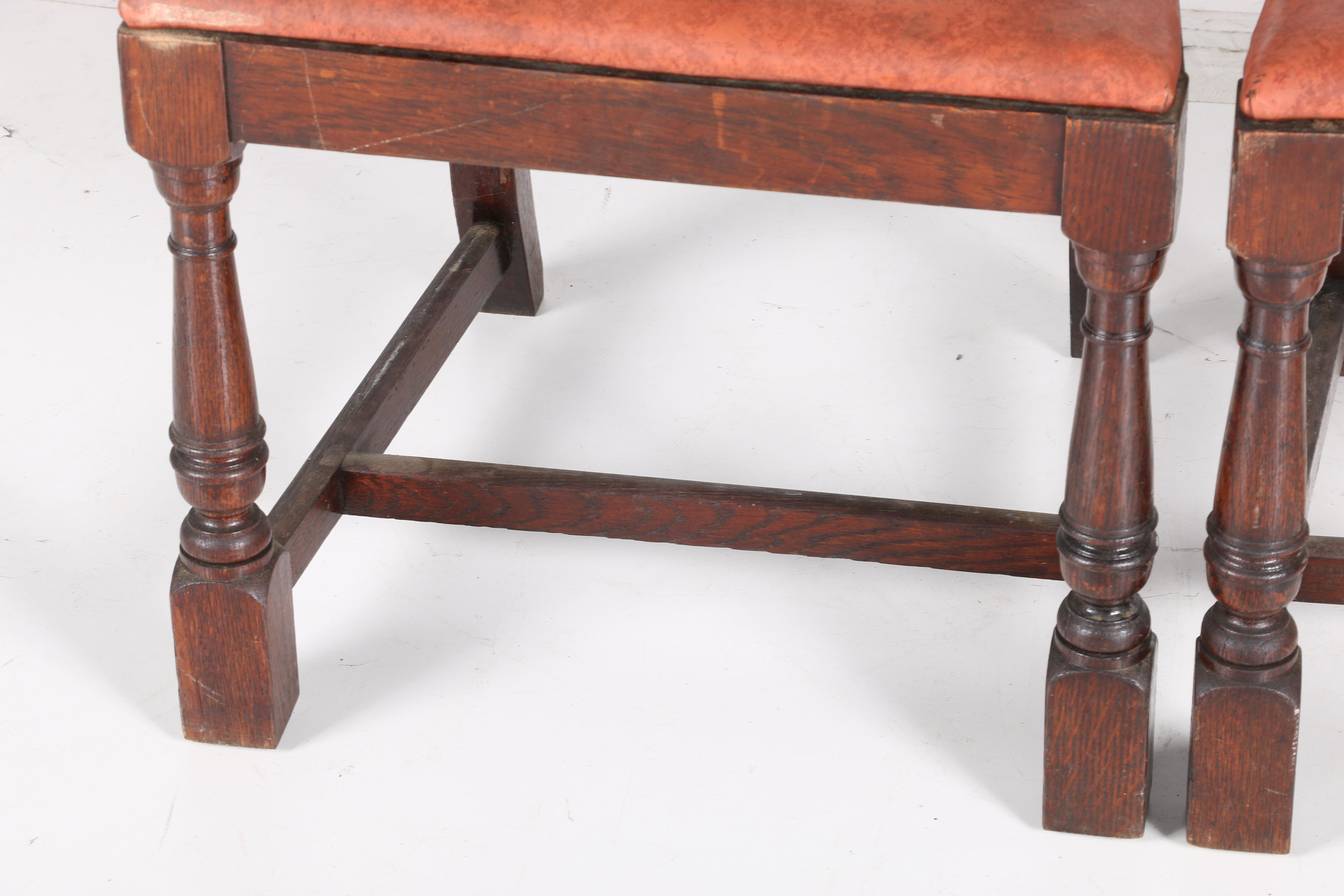 Vintage William and Mary Style Oak Dining Chairs