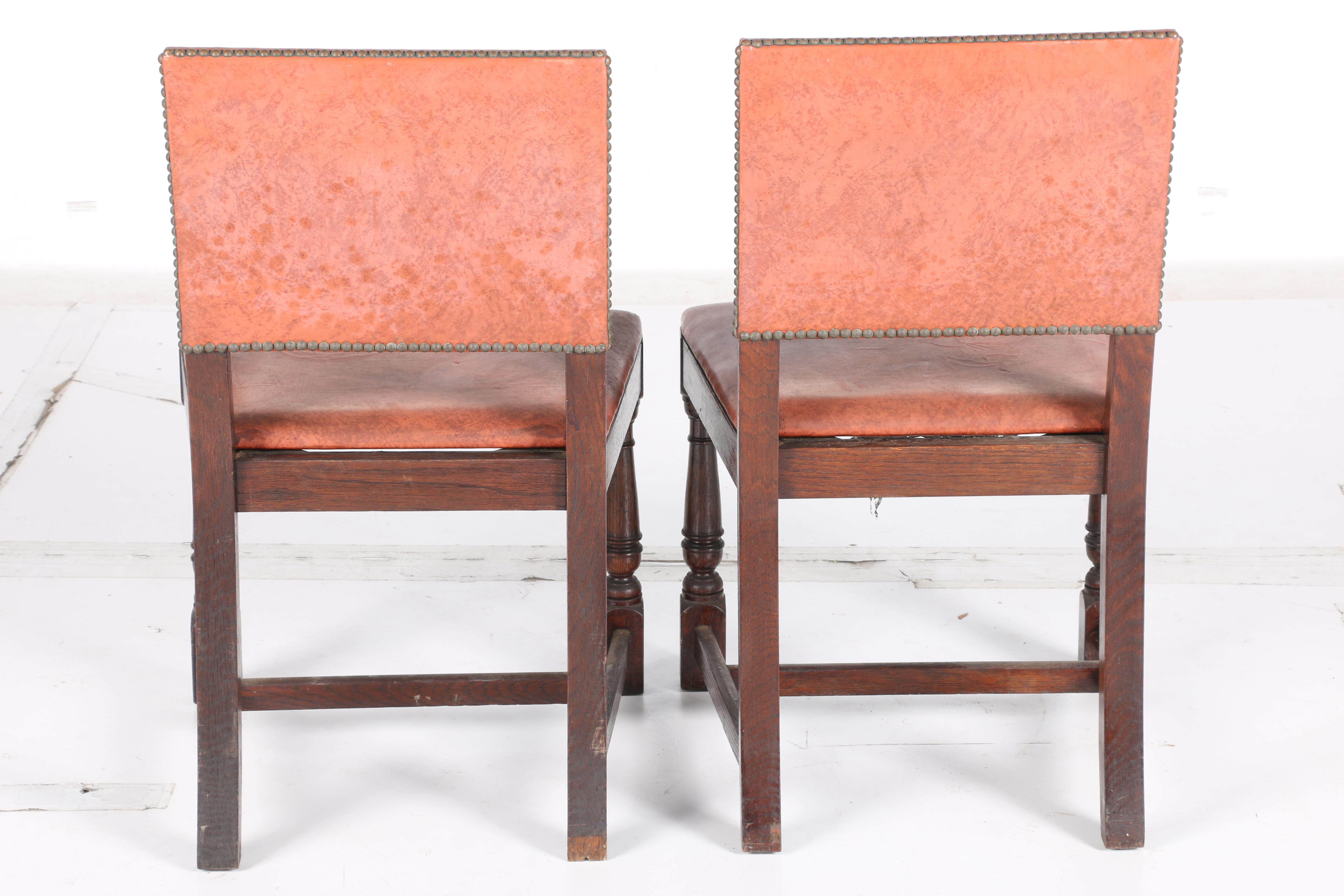 Vintage William and Mary Style Oak Dining Chairs