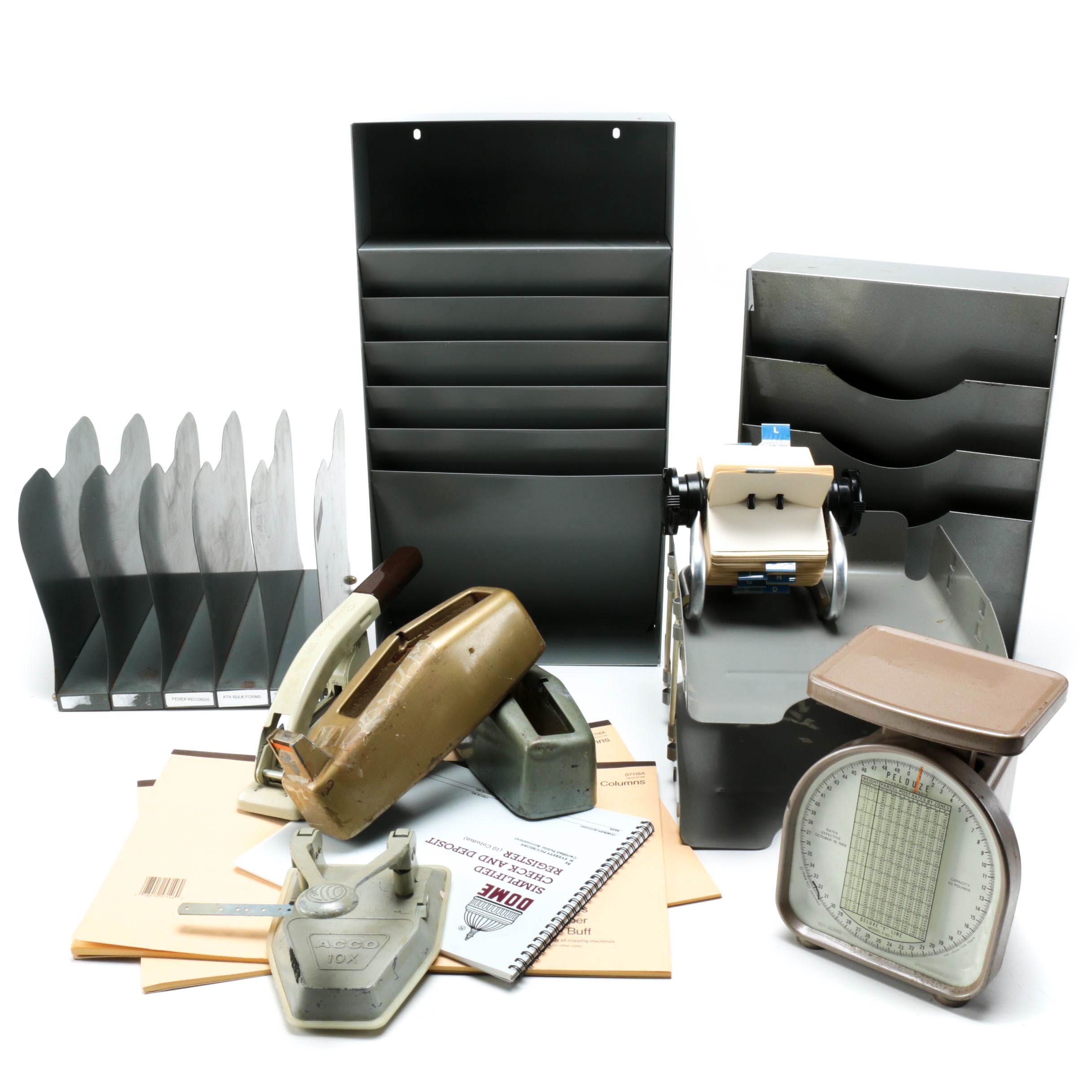 Vintage Office Supplies with Rolodex and Swingline