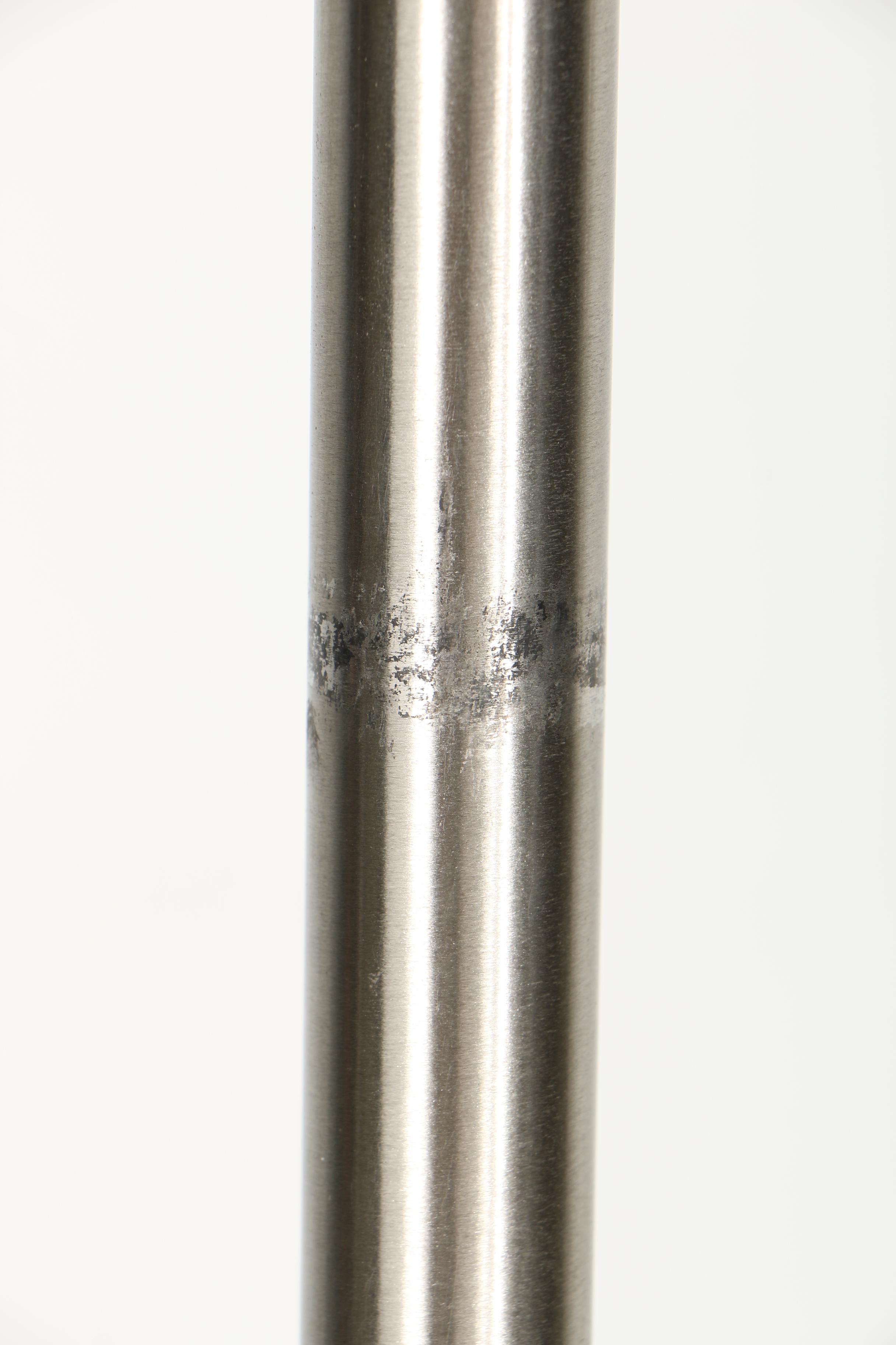 Three Stainless Steel Floor Torchiere Lamps