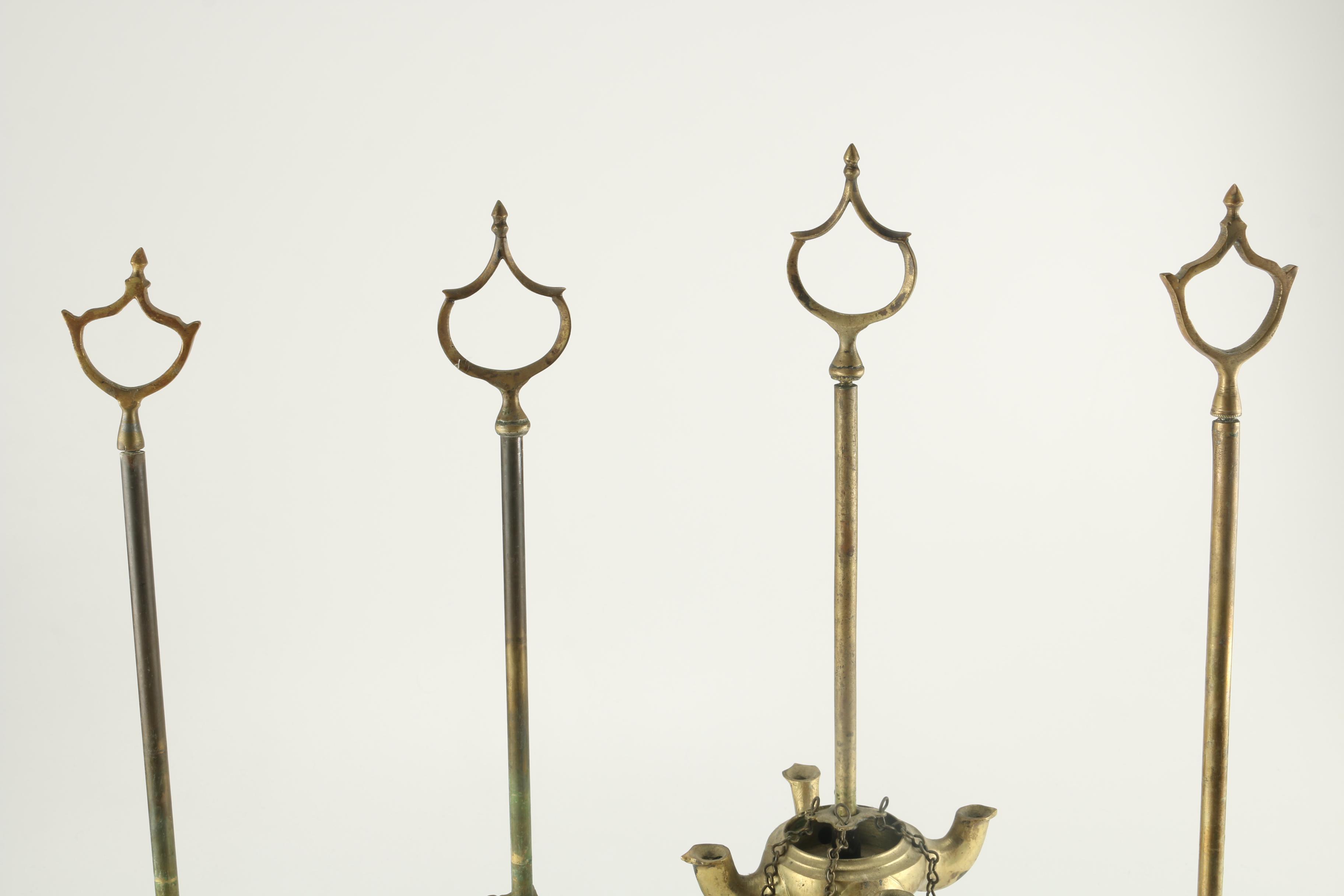 Antique Brass Whale Oil Lamps