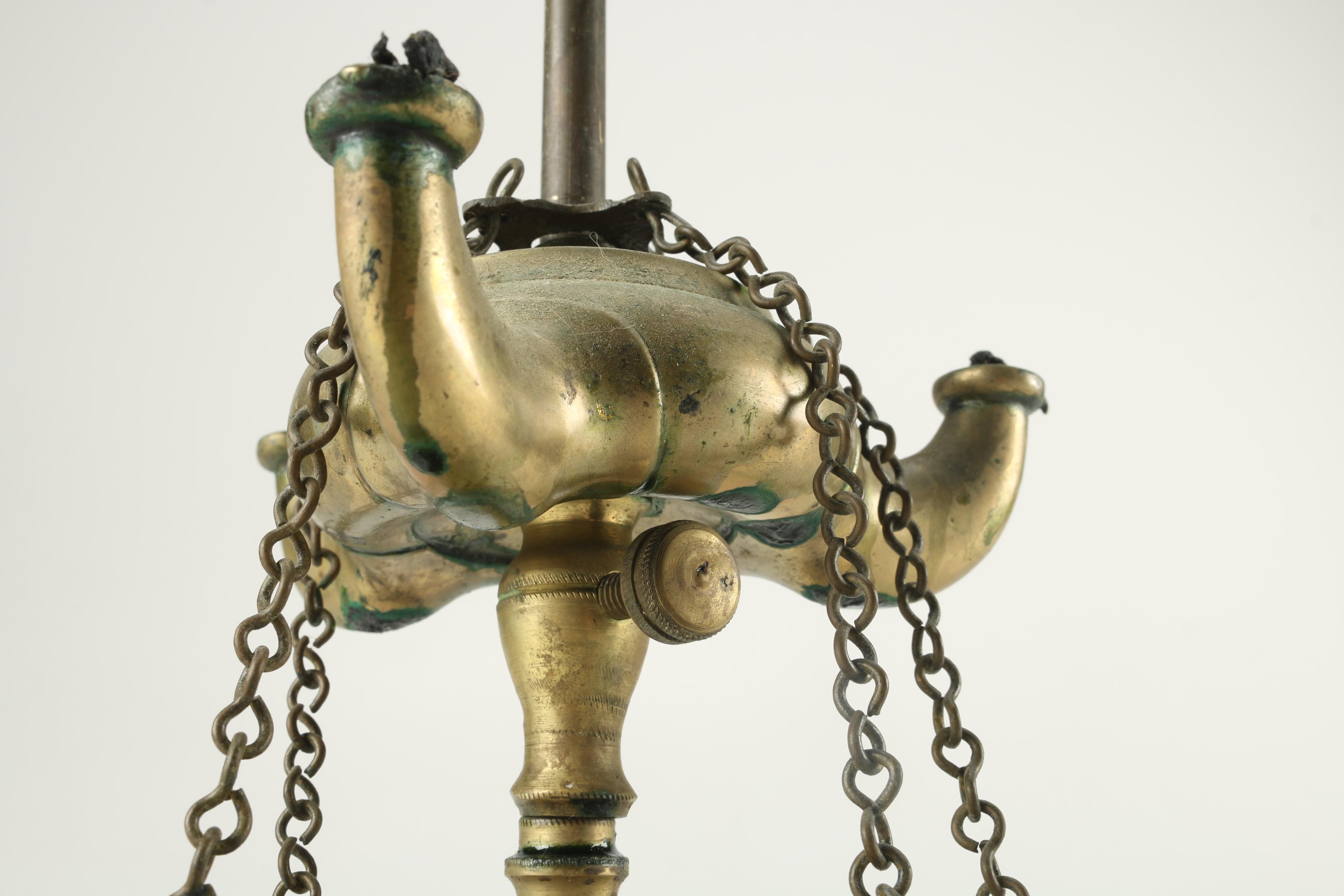 Antique Brass Whale Oil Lamps