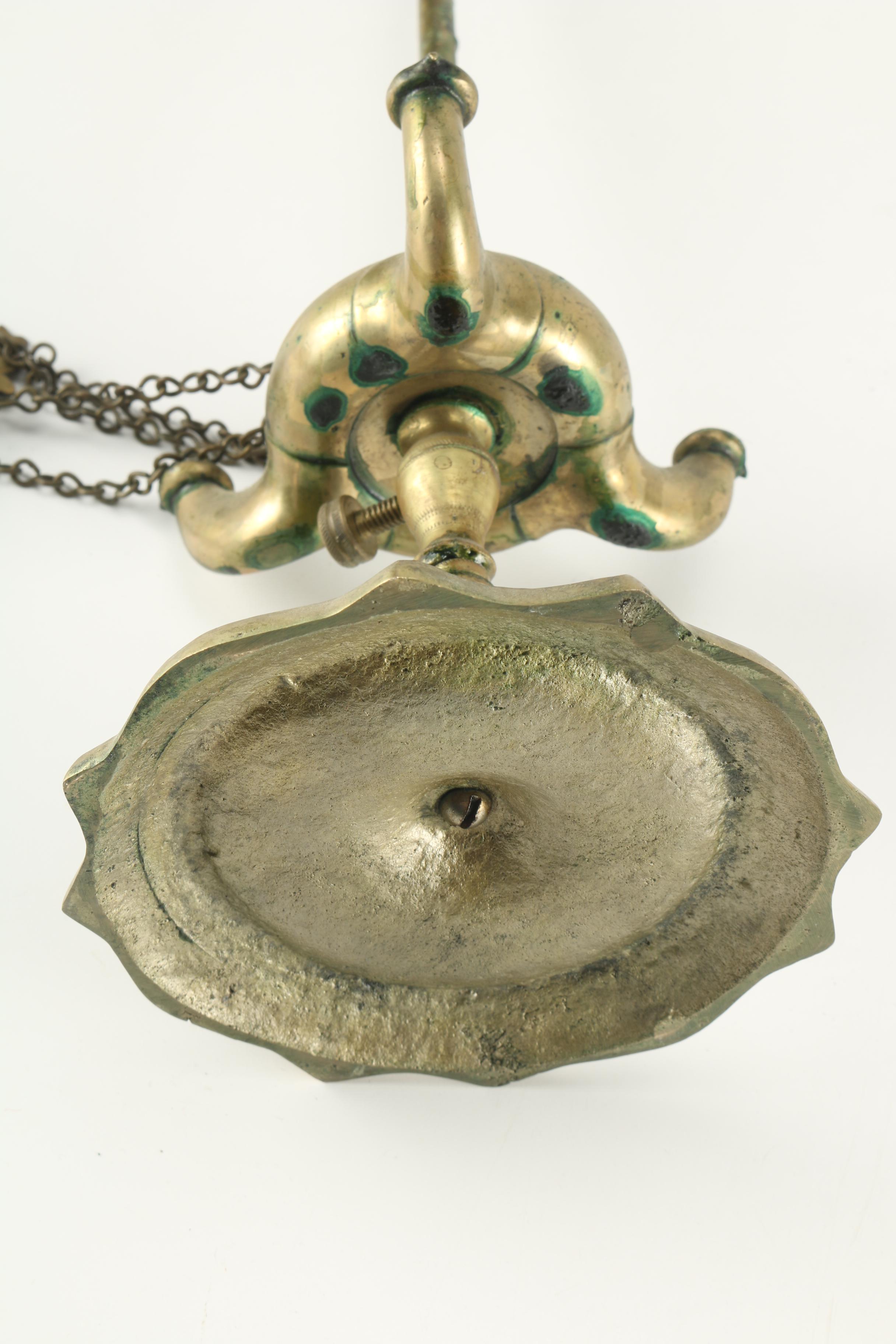 Antique Brass Whale Oil Lamps