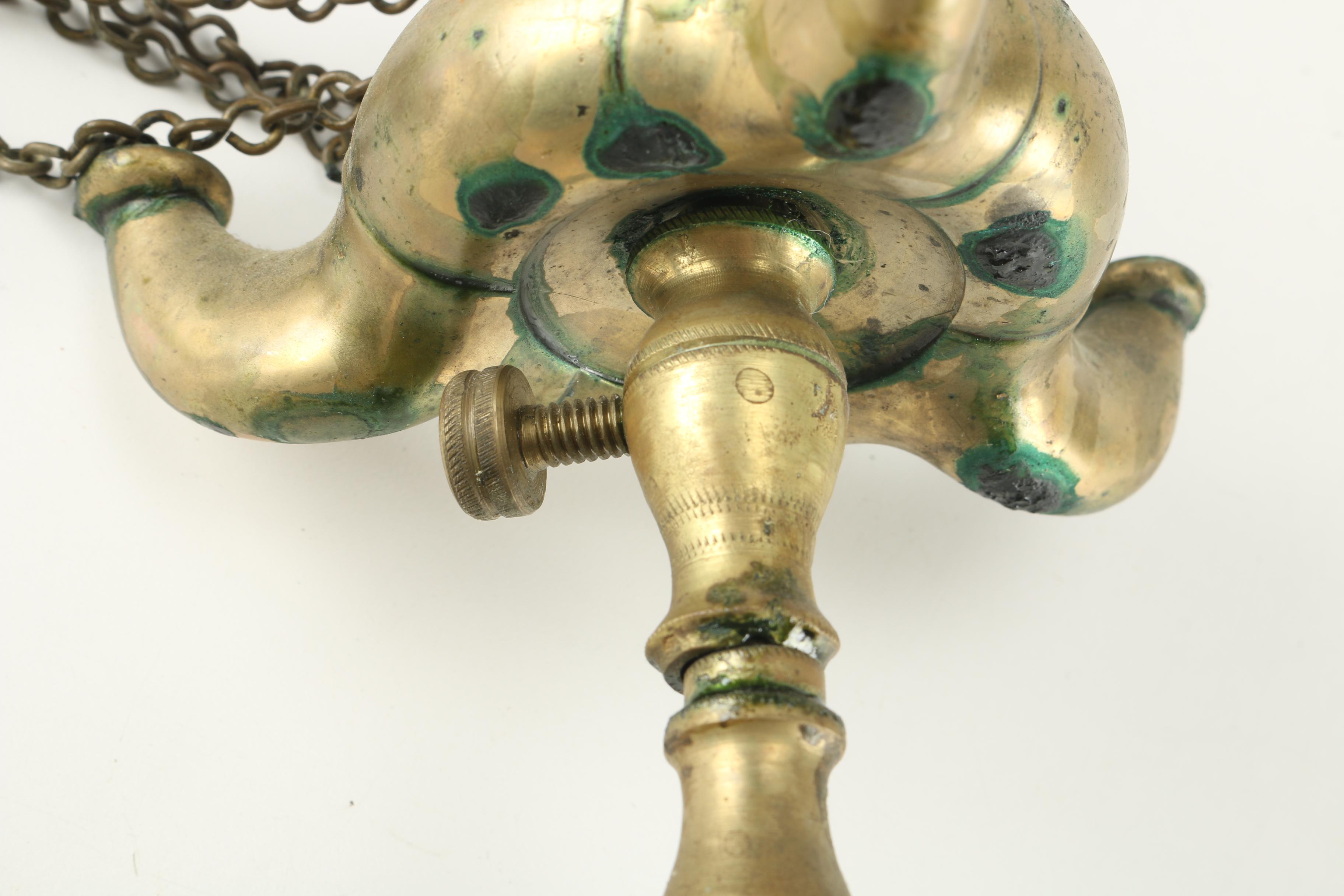 Antique Brass Whale Oil Lamps