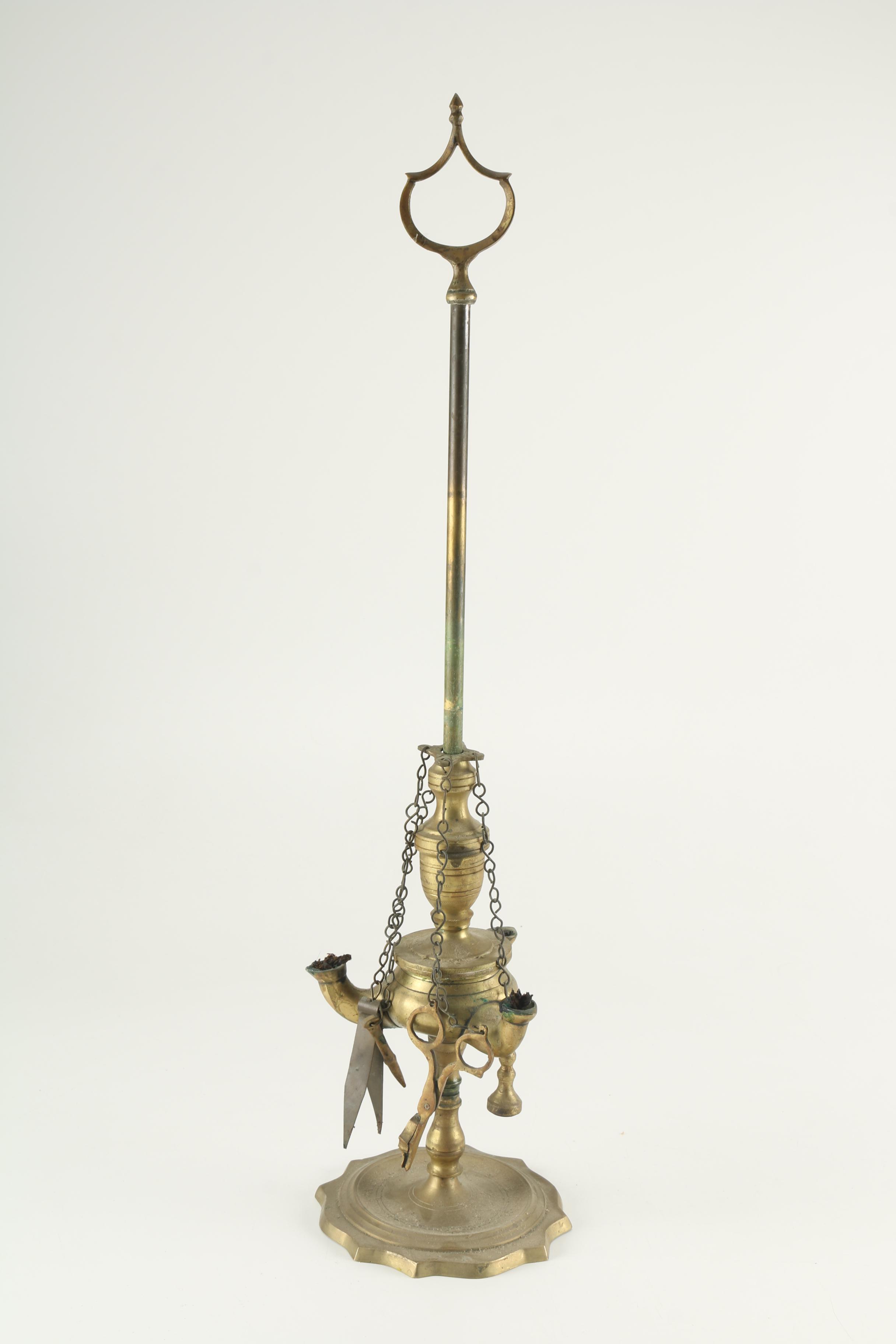 Antique Brass Whale Oil Lamps