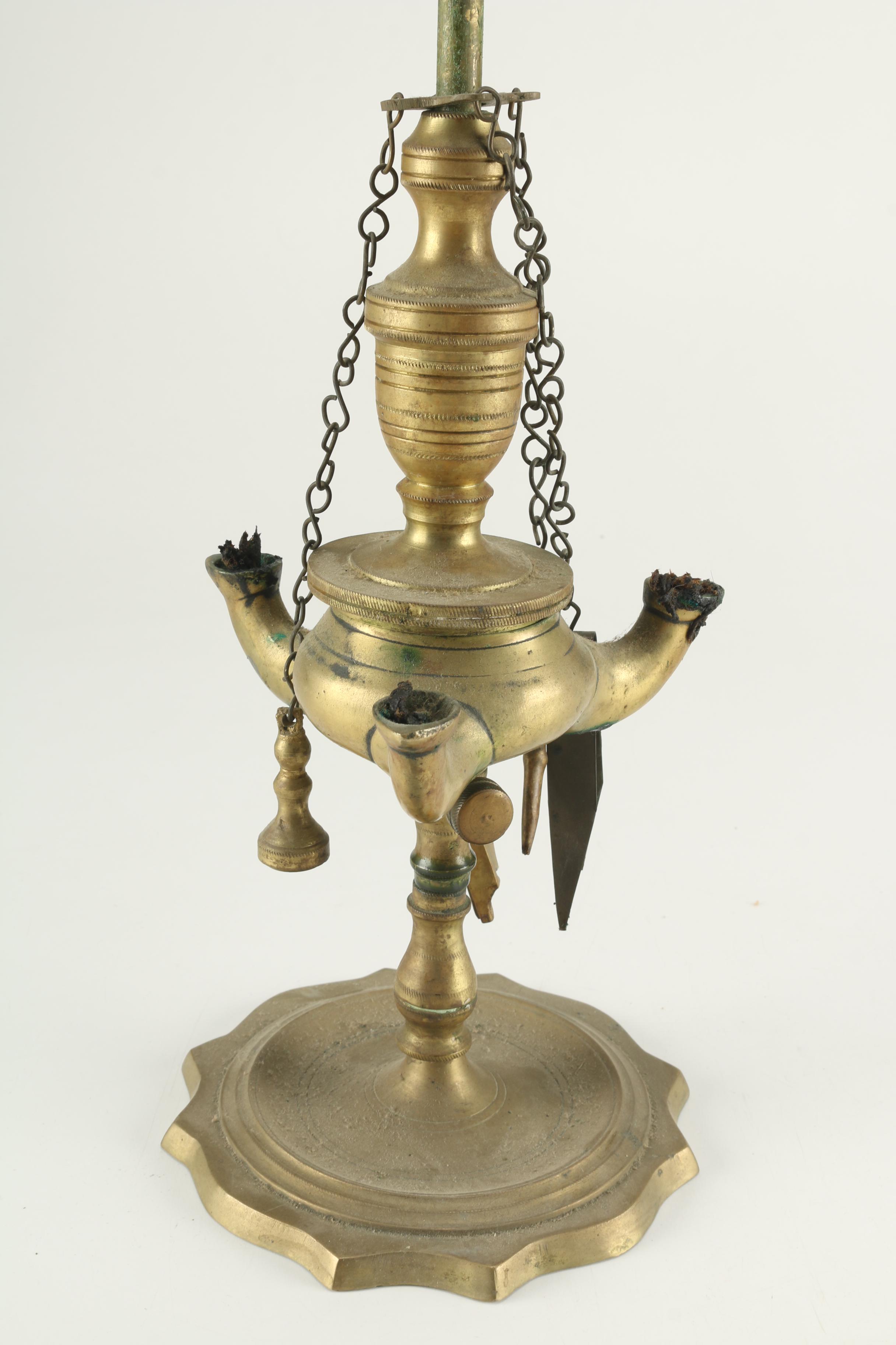 Antique Brass Whale Oil Lamps