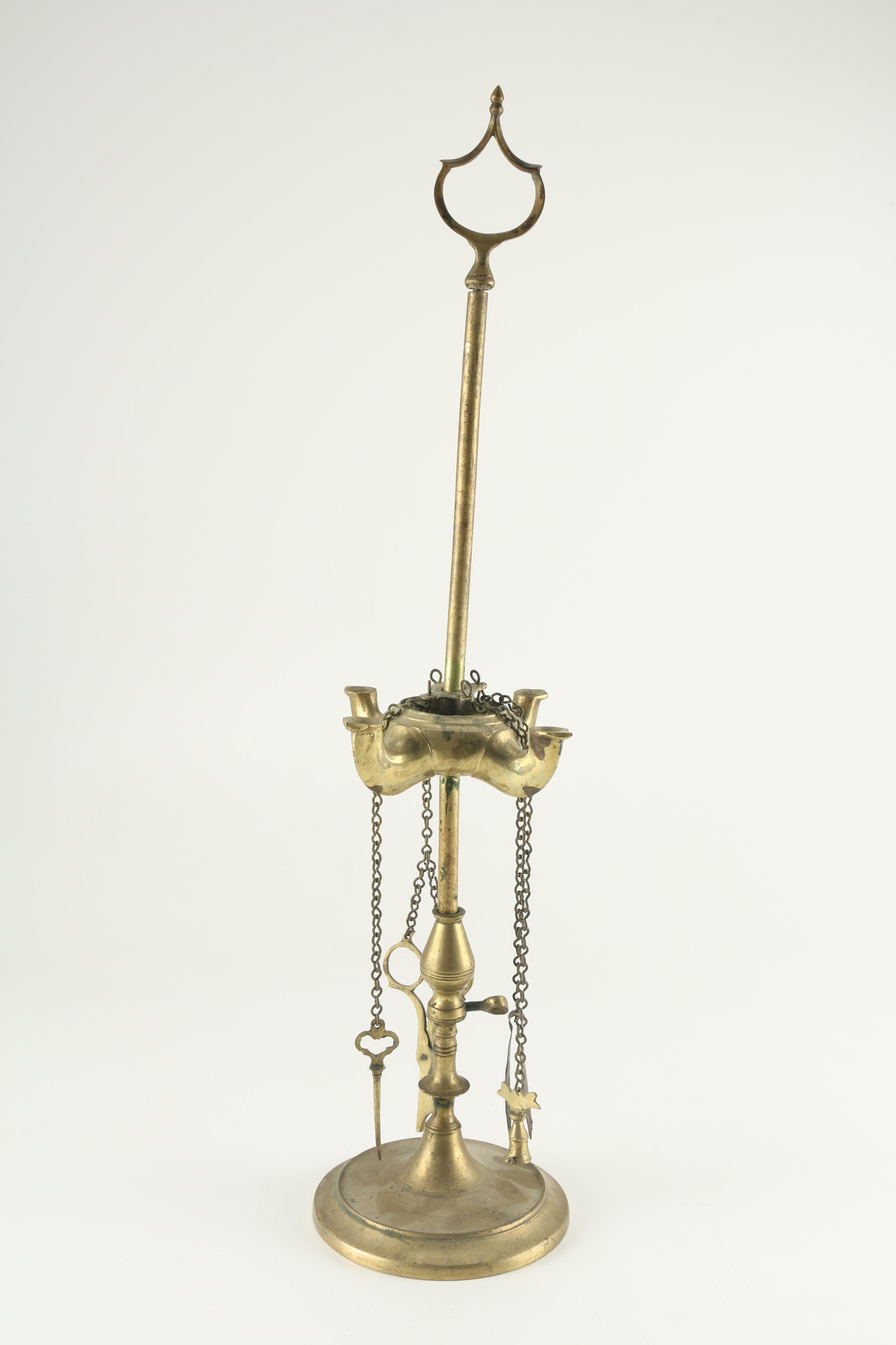 Antique Brass Whale Oil Lamps