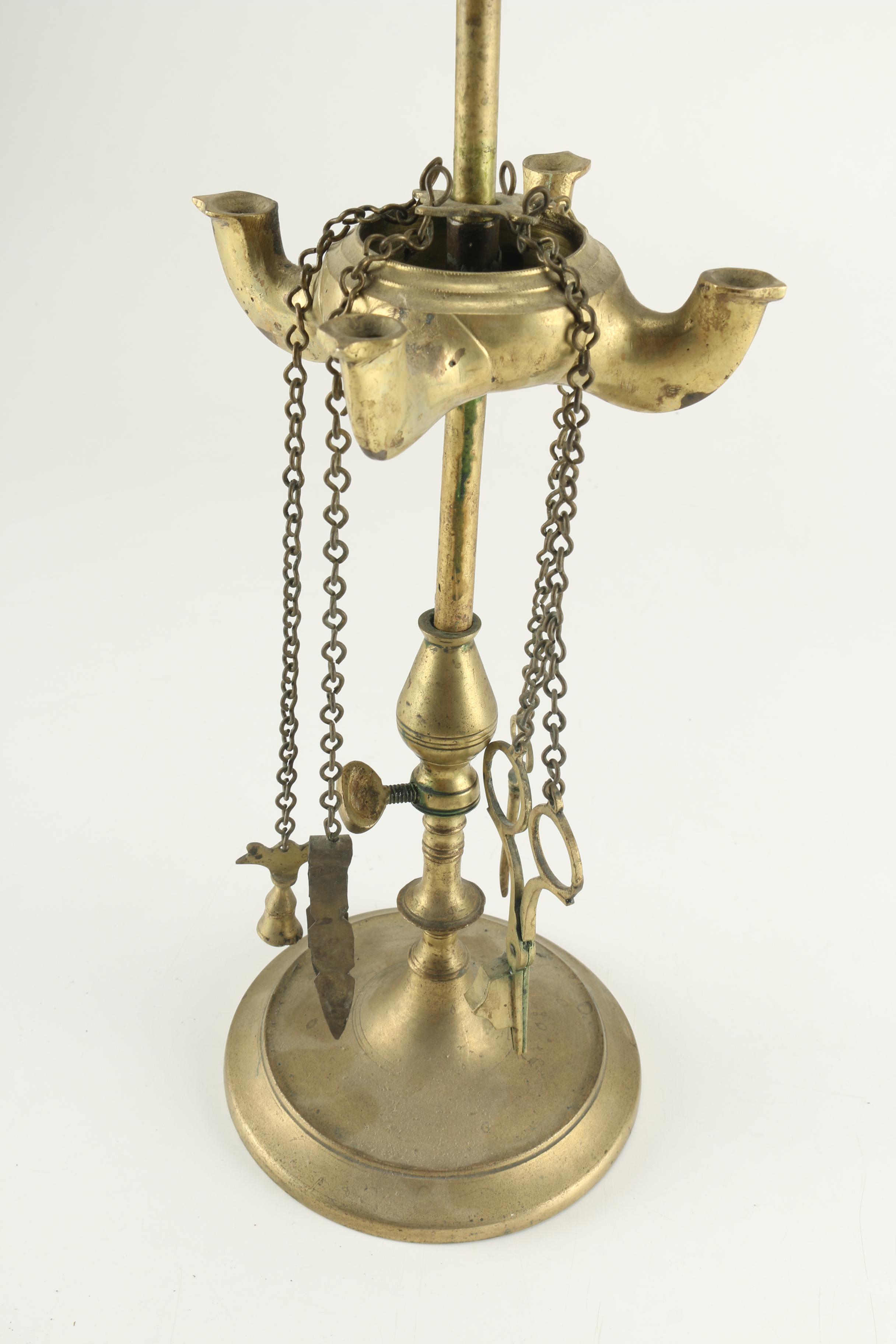 Antique Brass Whale Oil Lamps