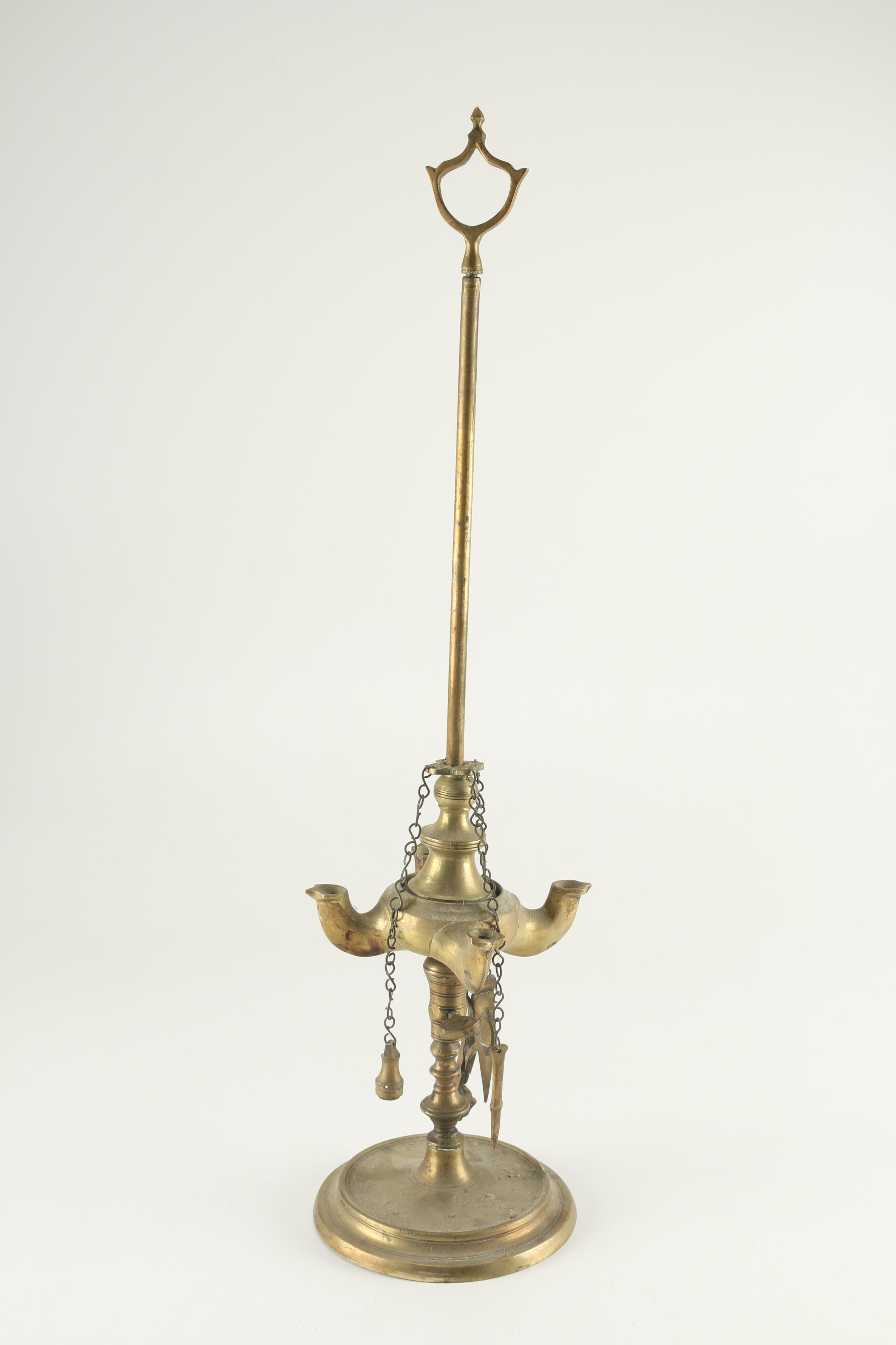 Antique Brass Whale Oil Lamps