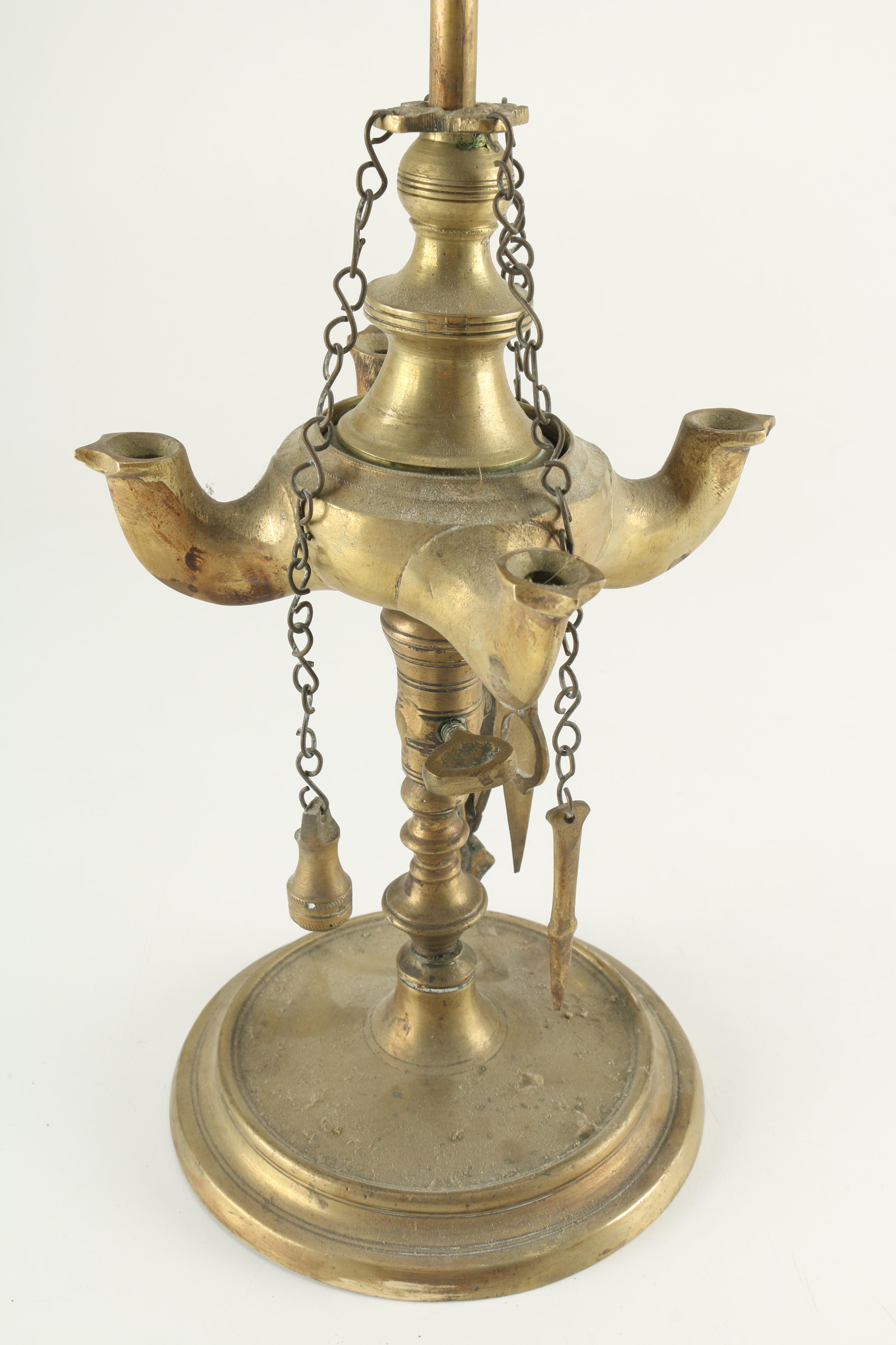 Antique Brass Whale Oil Lamps