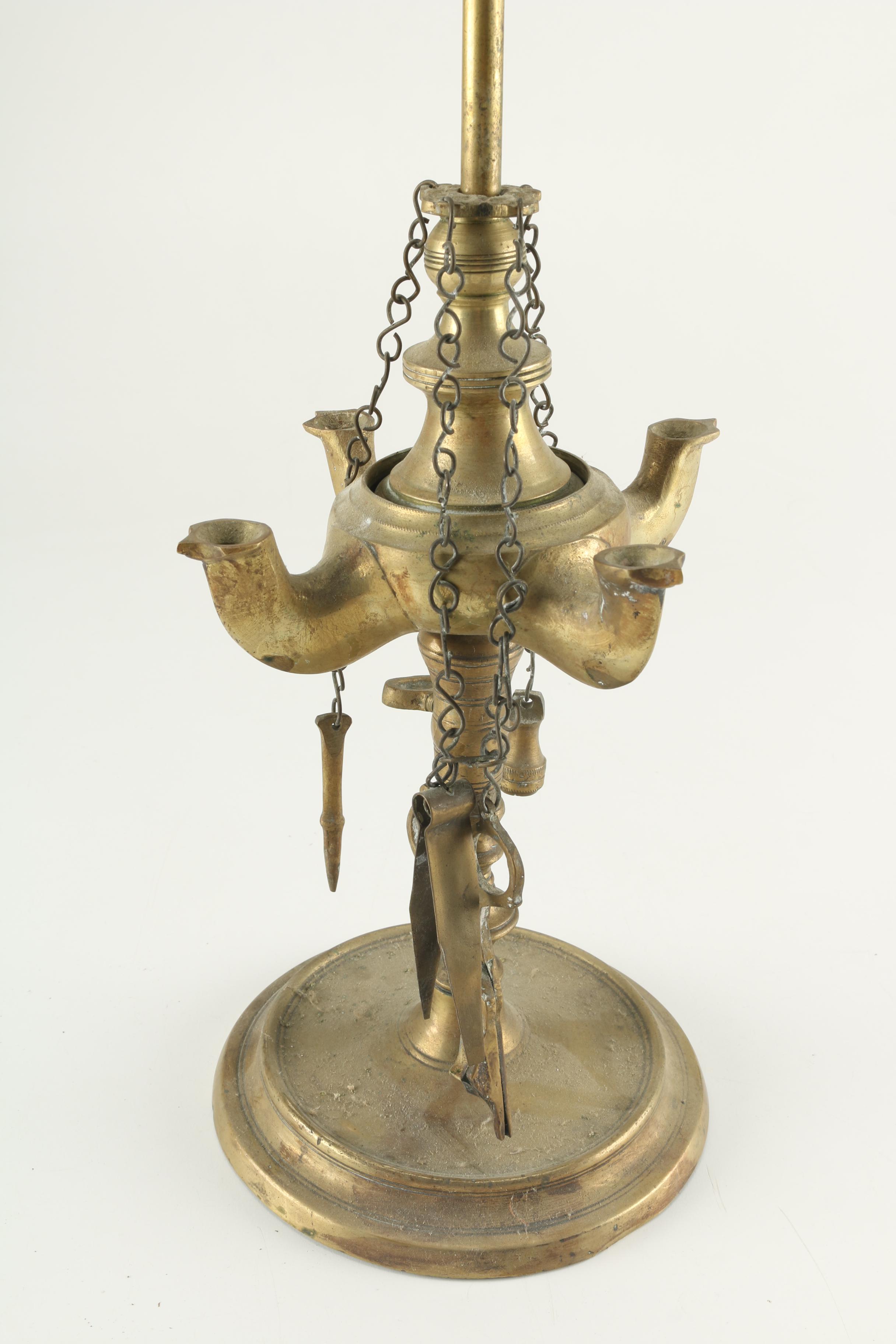 Antique Brass Whale Oil Lamps