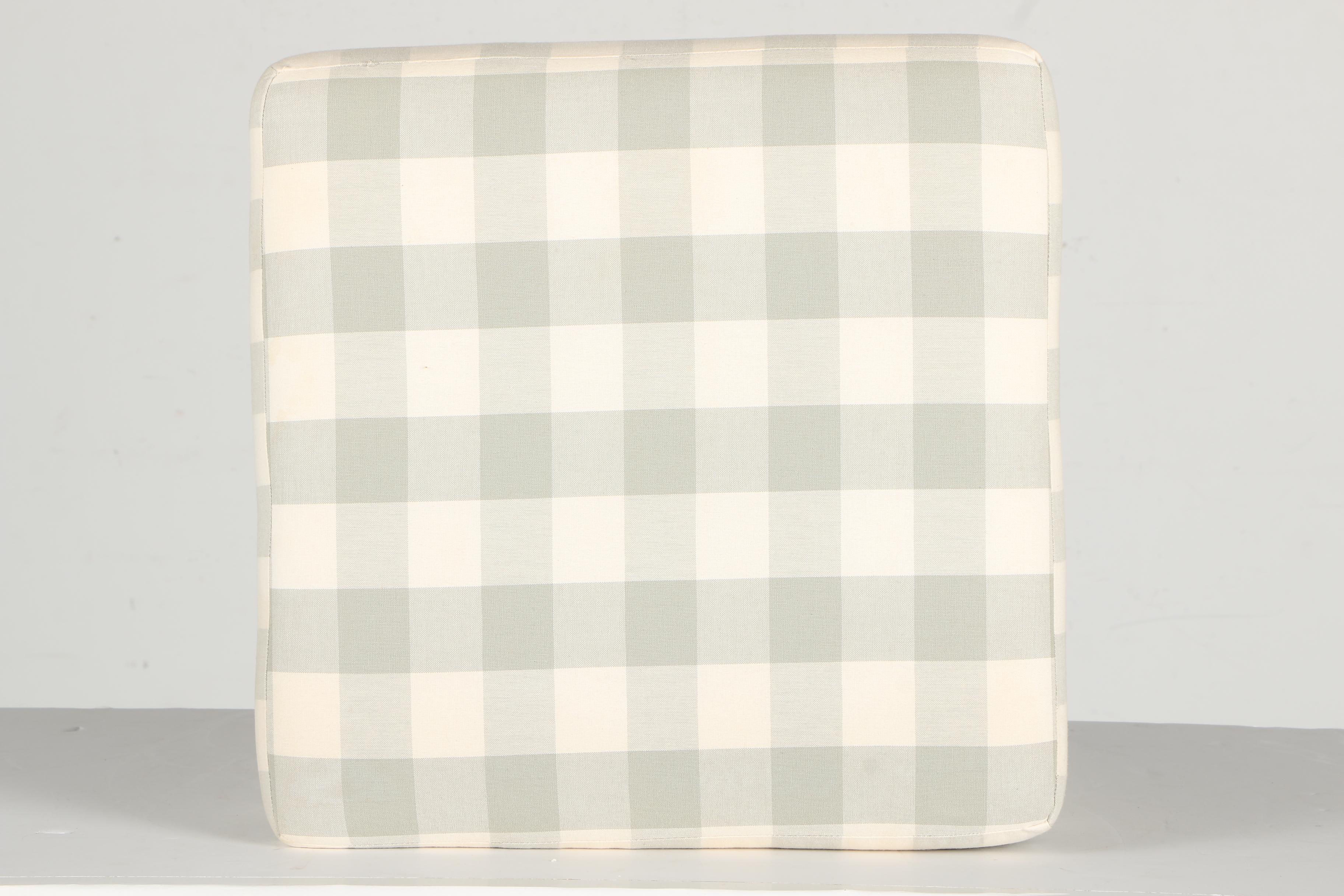 Buffalo Plaid Upholstered Footstool