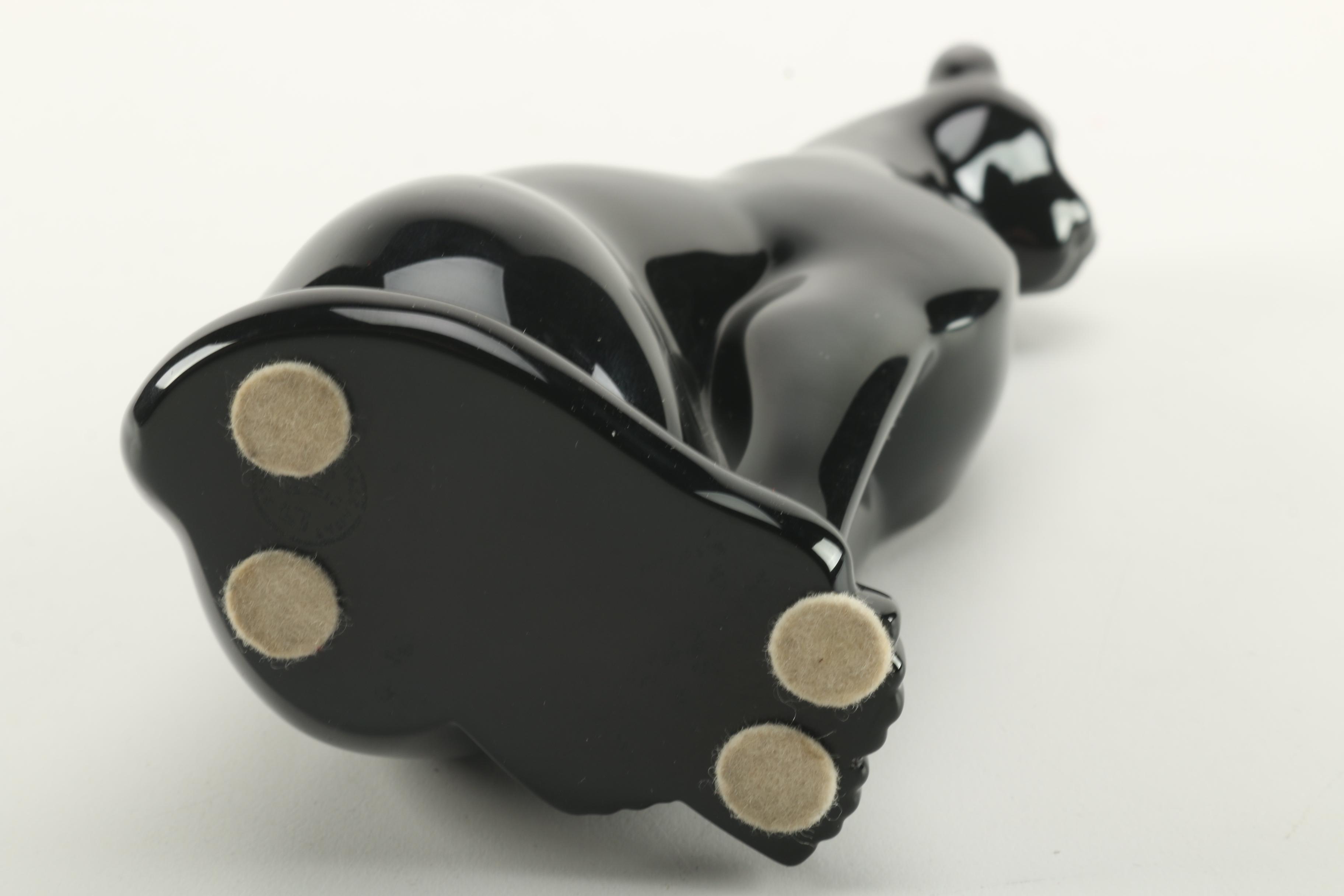 Baccarat Black Crystal Feline Figurine