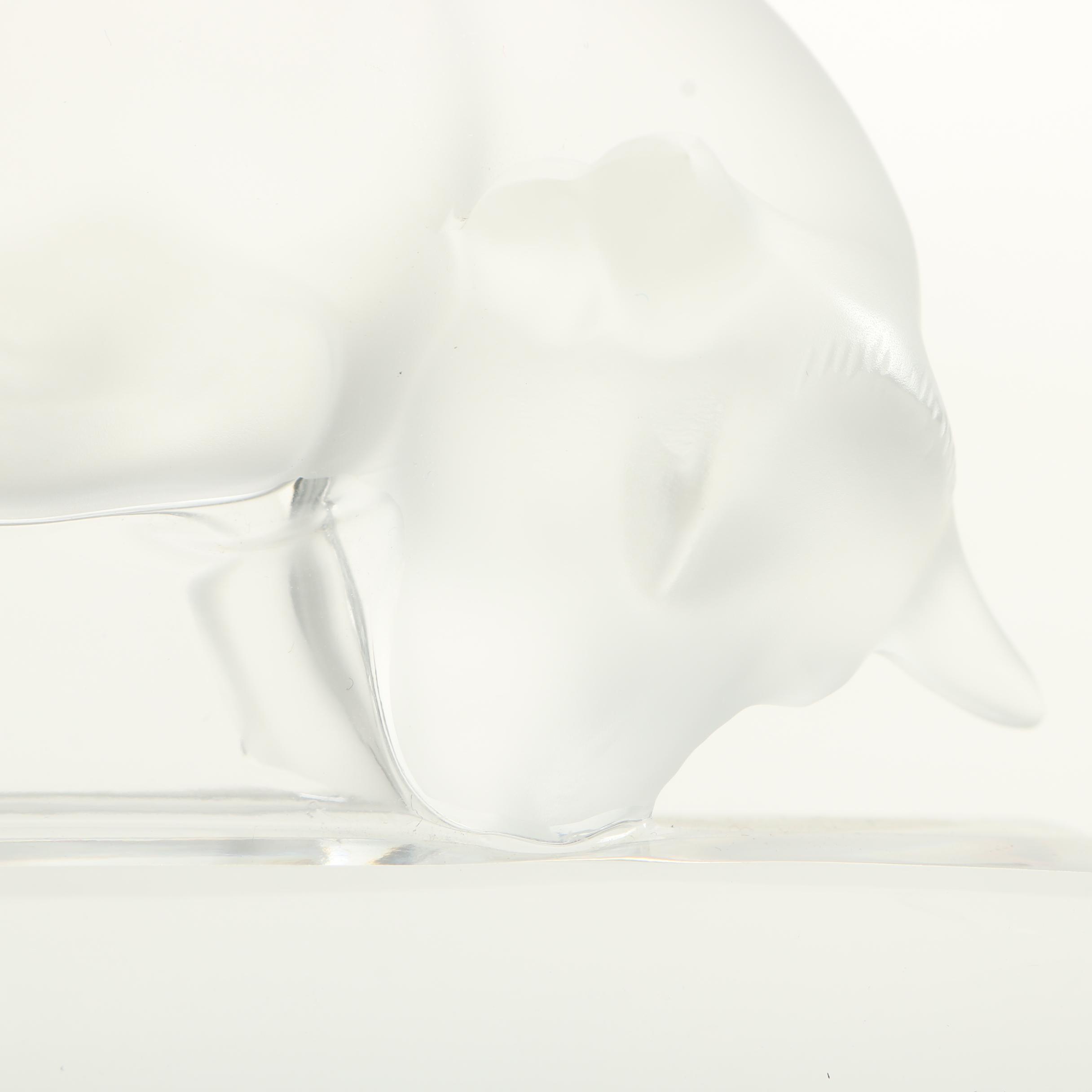 Lalique Crystal Bull Paperweight