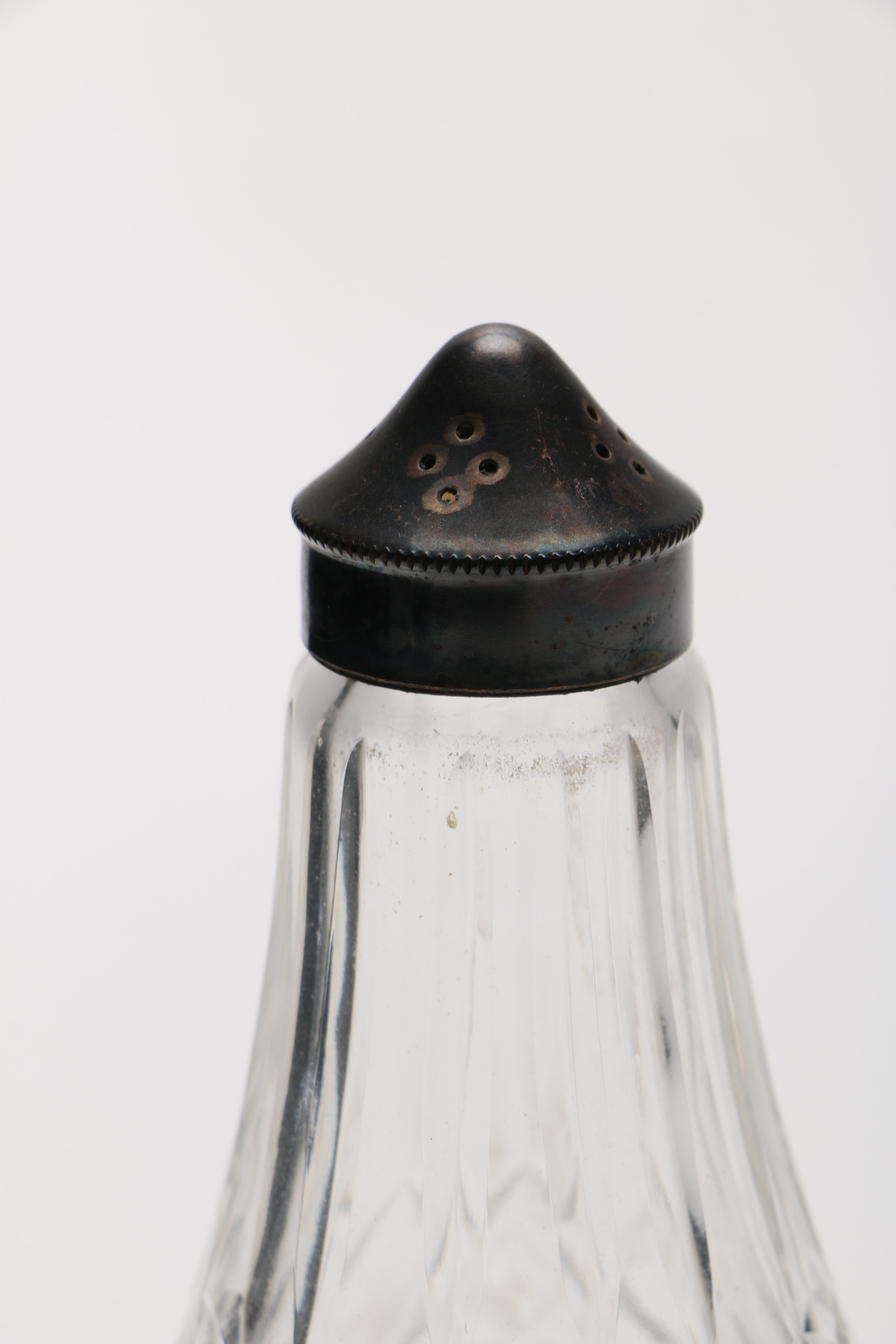 Waterford "Lismore" Crystal and Silver Plate Shakers