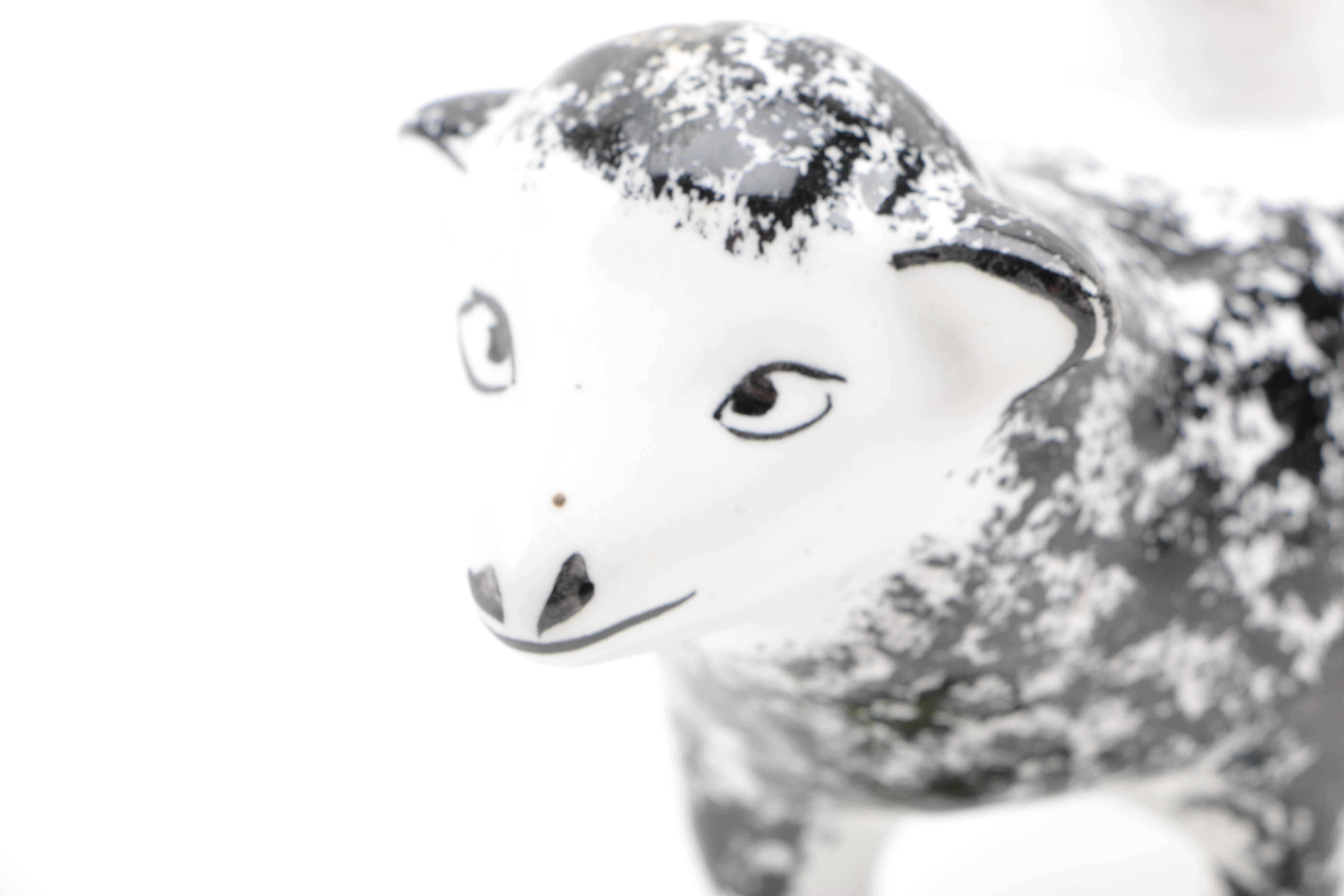 Hand-Painted Portuguese Sheep Candle Holders