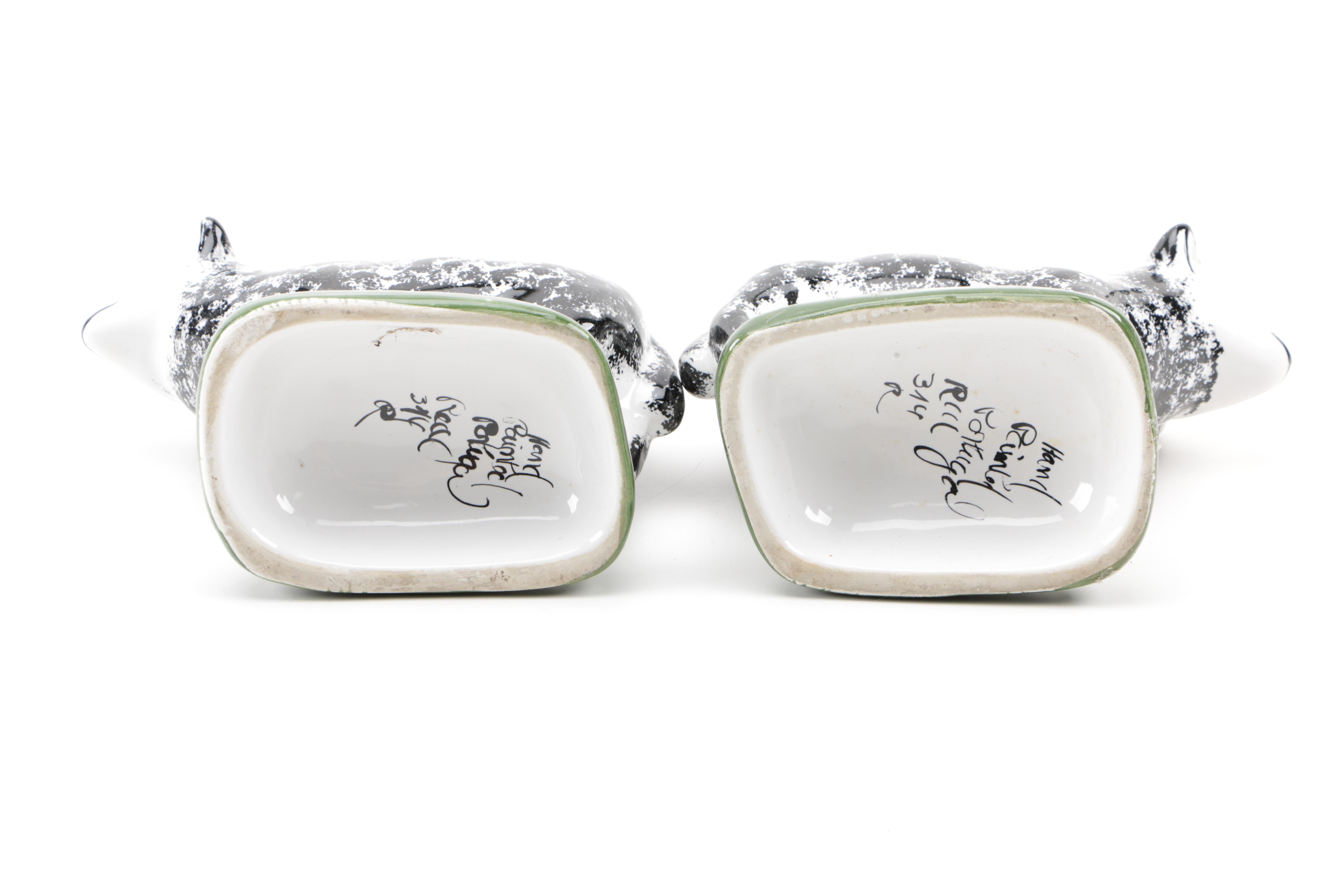 Hand-Painted Portuguese Sheep Candle Holders