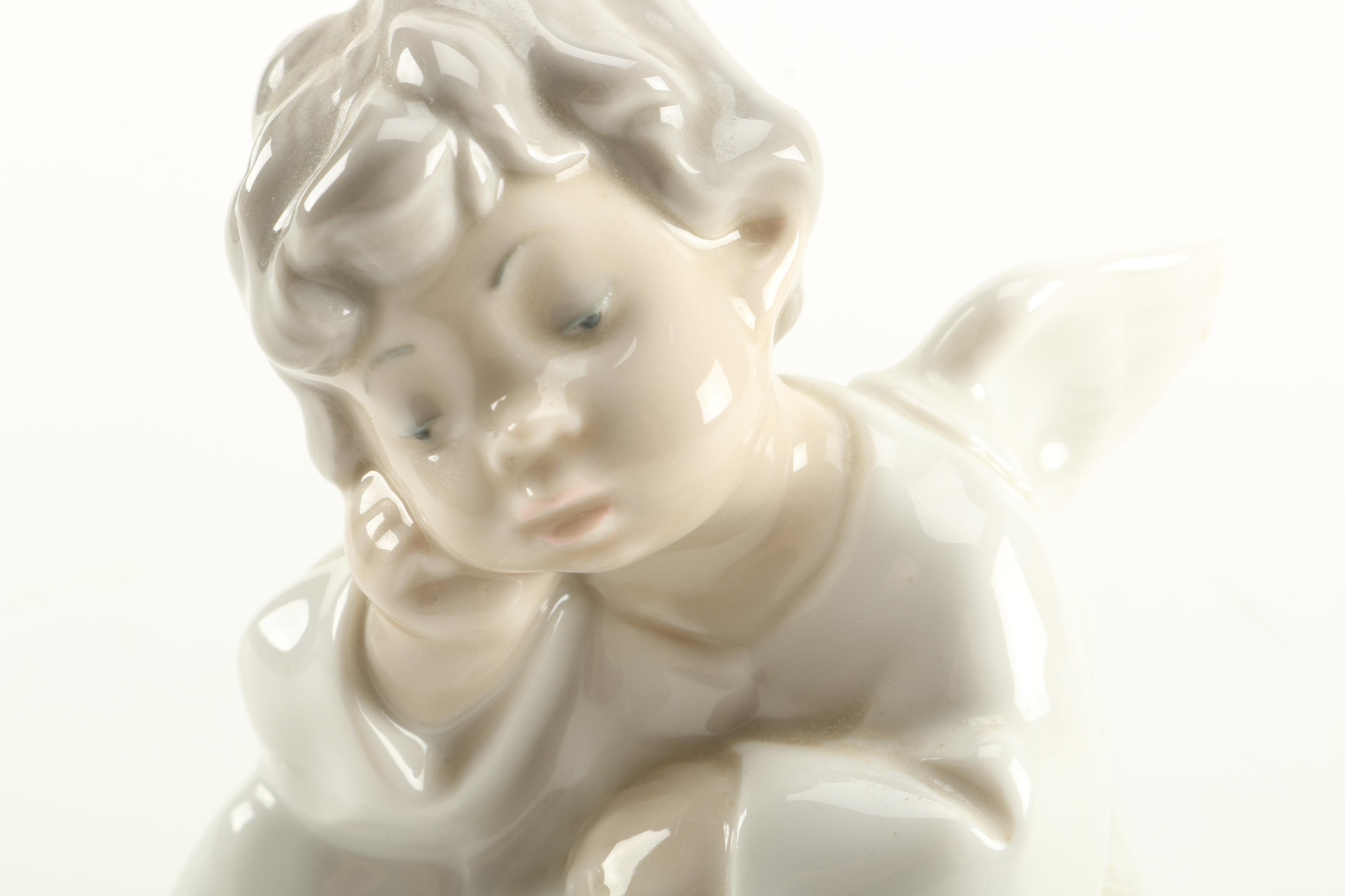 Lladró "Angel Thinking" Porcelain Figurine