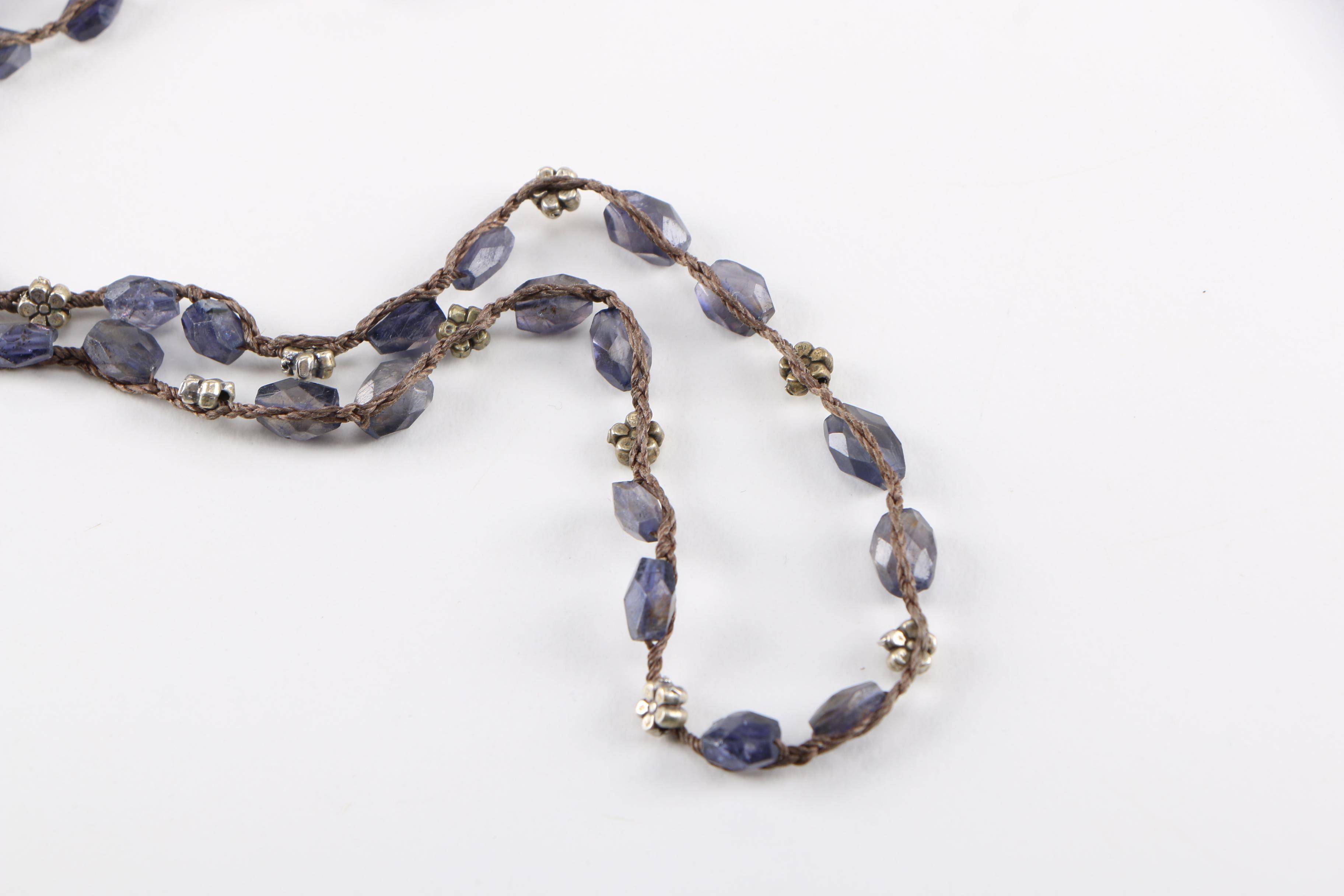 "Love Heals" Beaded Necklace With Iolite Stones