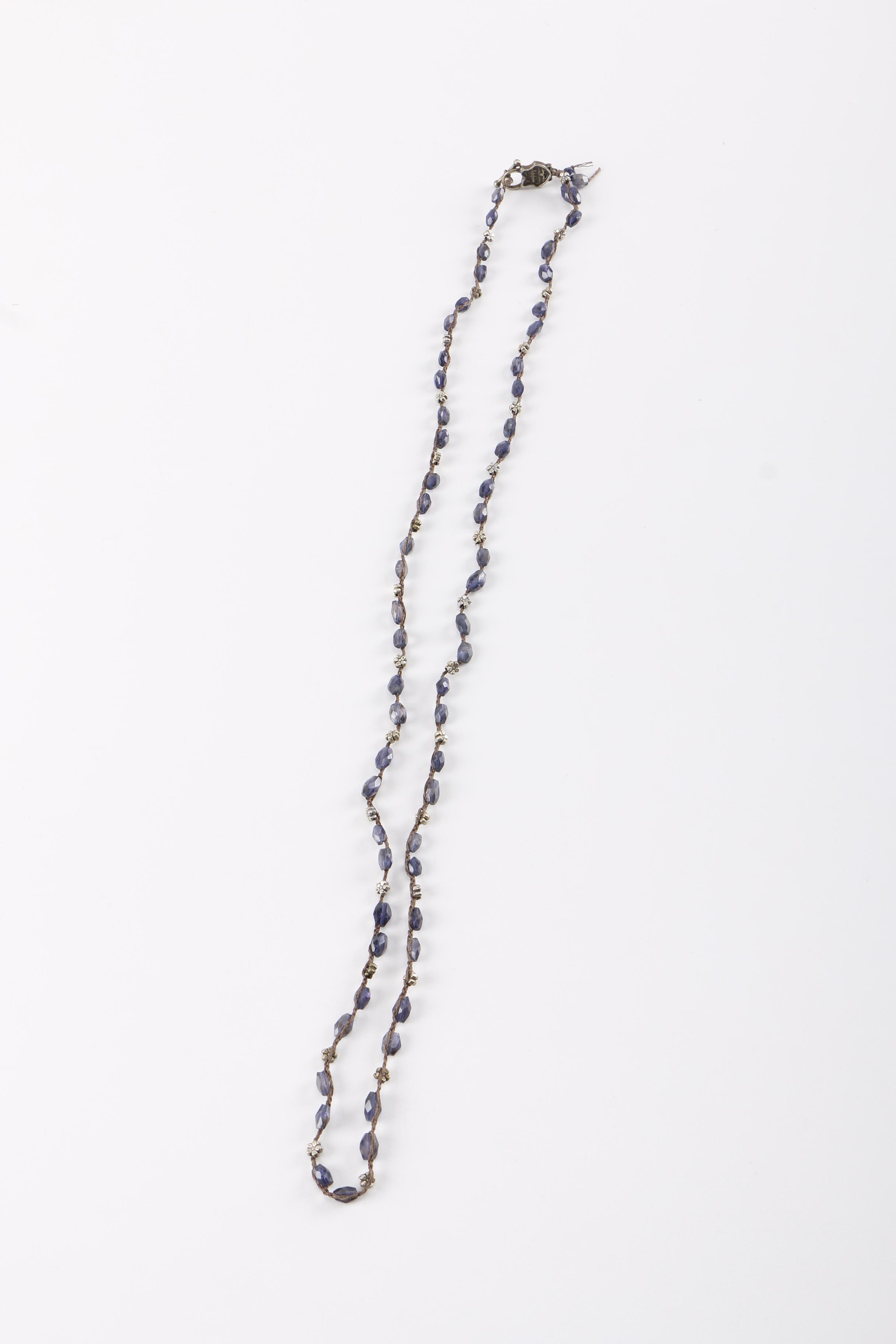 "Love Heals" Beaded Necklace With Iolite Stones