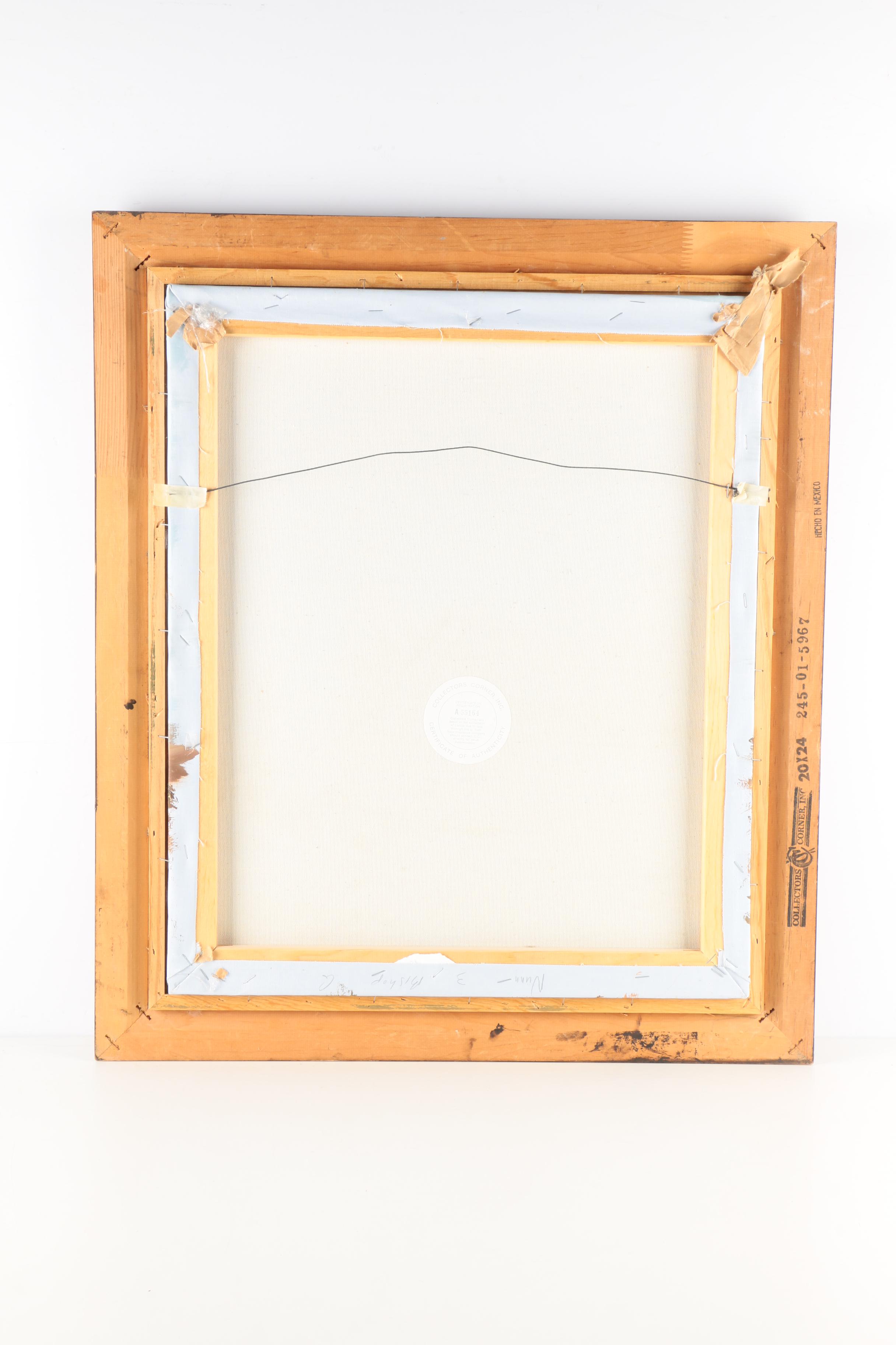 Deacon Acrylic Painting on Canvas Barn and Silo