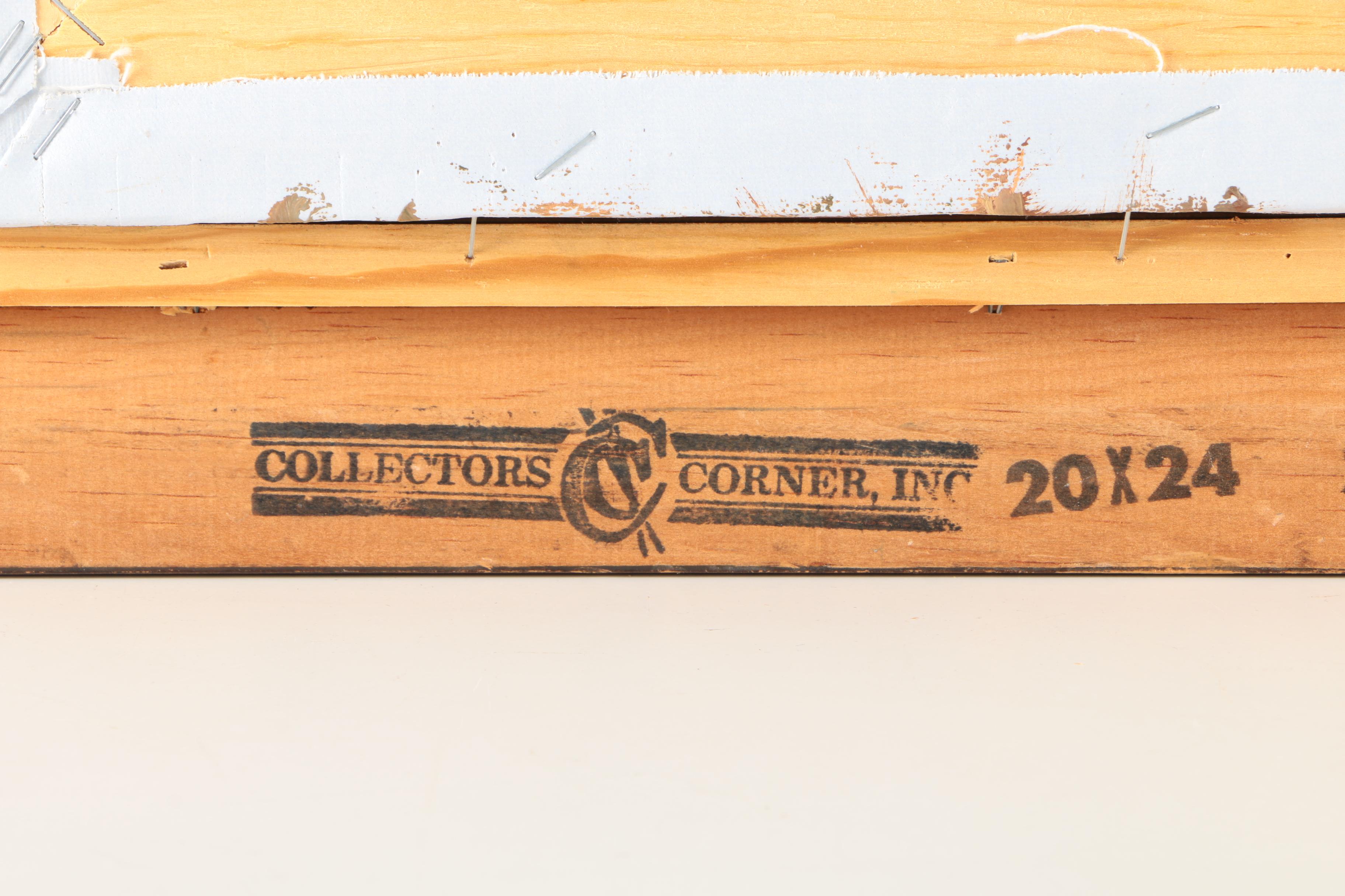 Deacon Acrylic Painting on Canvas Barn and Silo