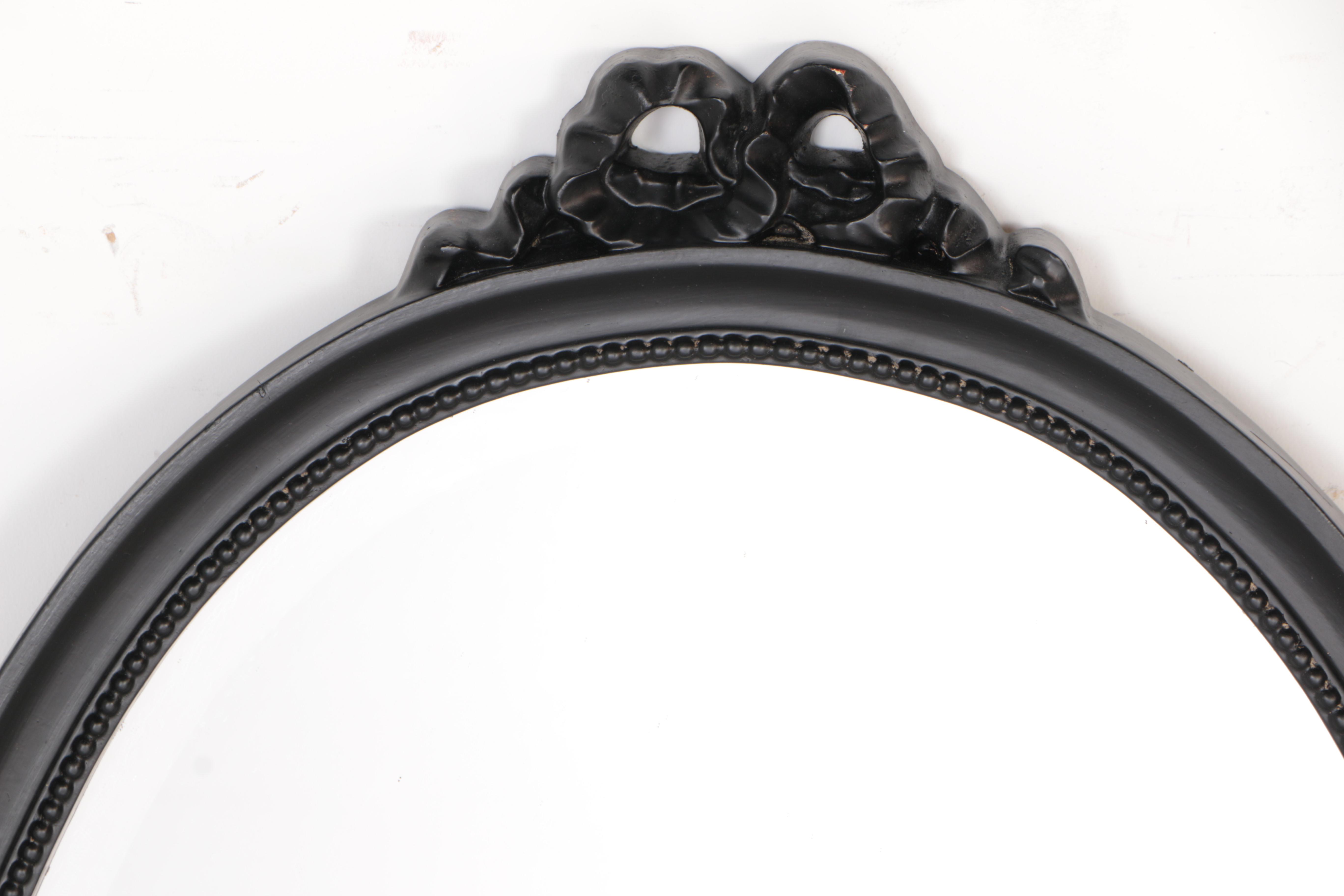 Black Oval Wall Mirror
